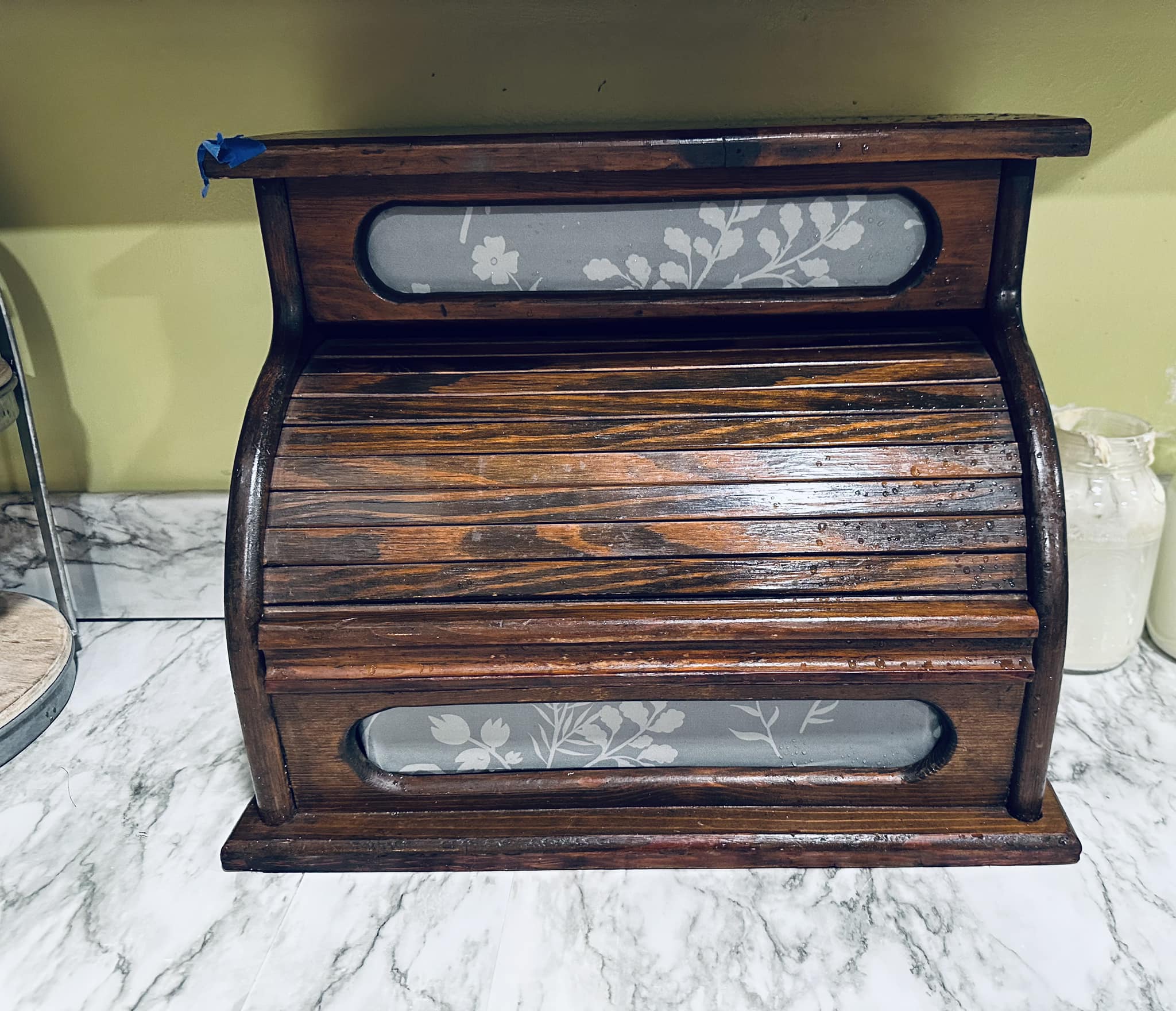 1980s breadbox found at a thrift store