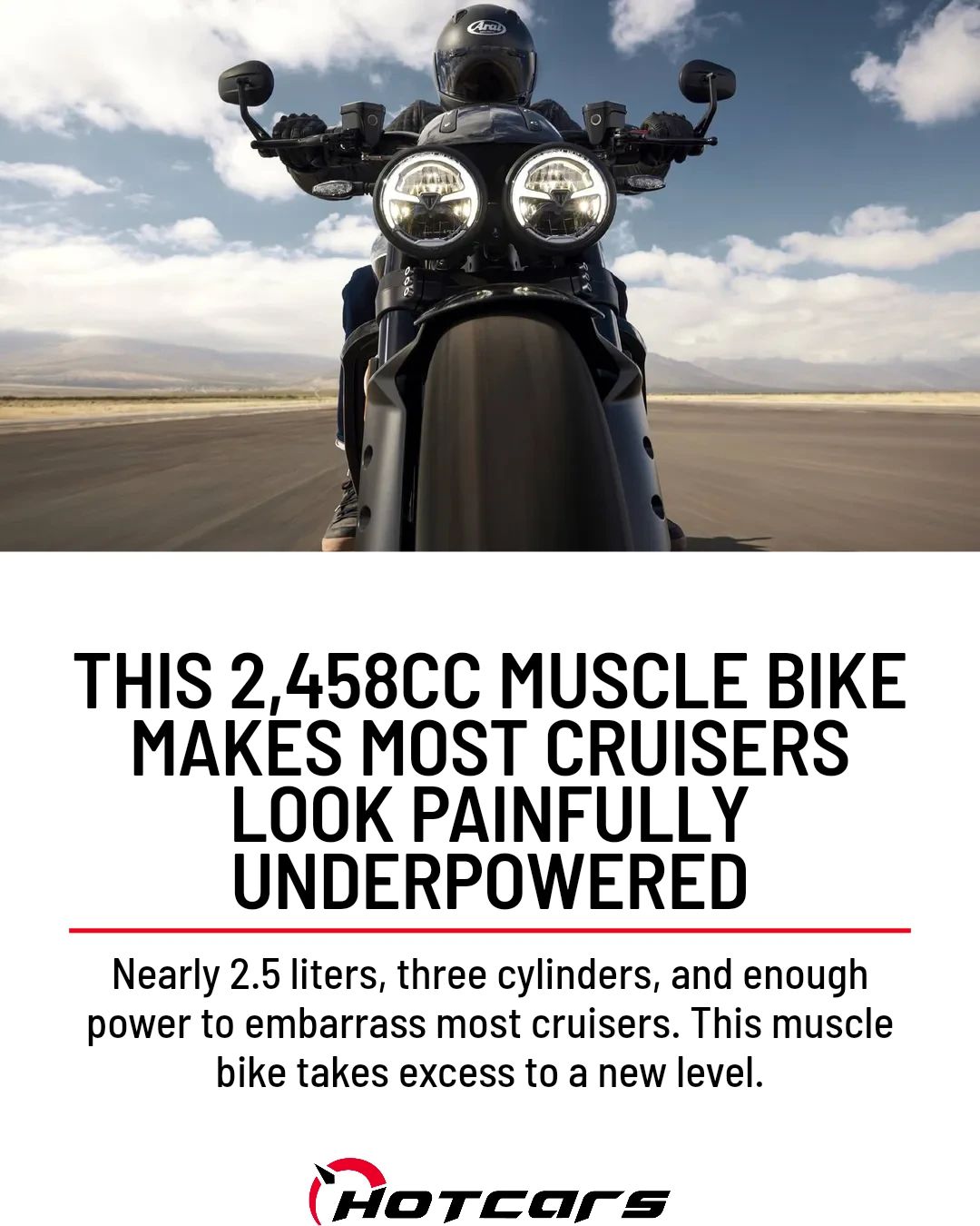Nearly 2.5 liters, three cylinders, and enough power to embarrass
