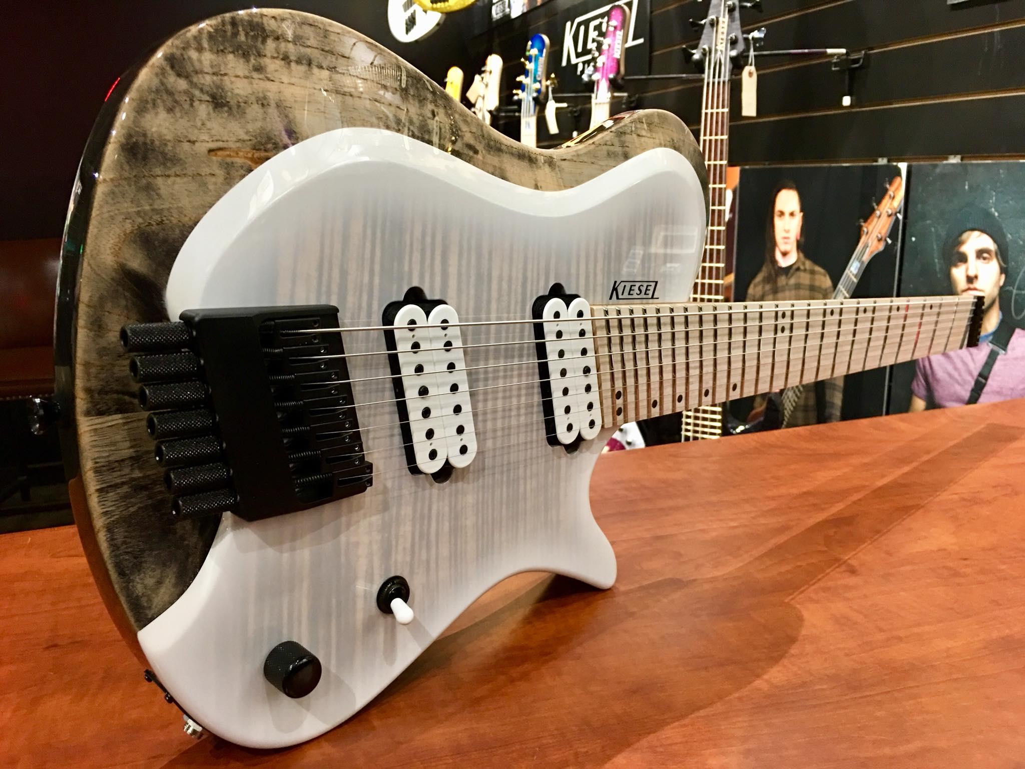 ZM7 in Trans White with White White Bust edges, Antique Ash body