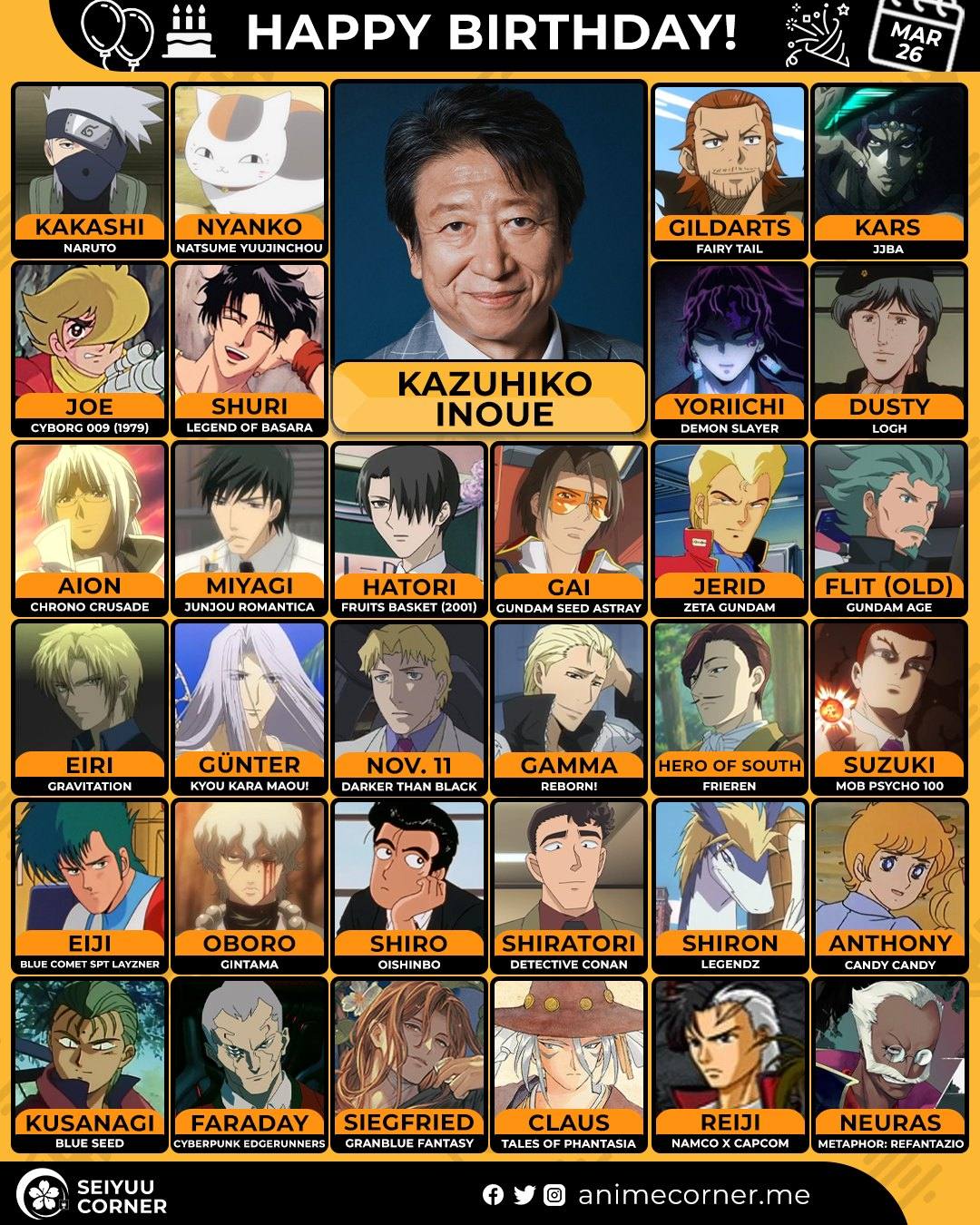 Today, March 26th, is Kazuhiko Inoue's birthday. Although I know