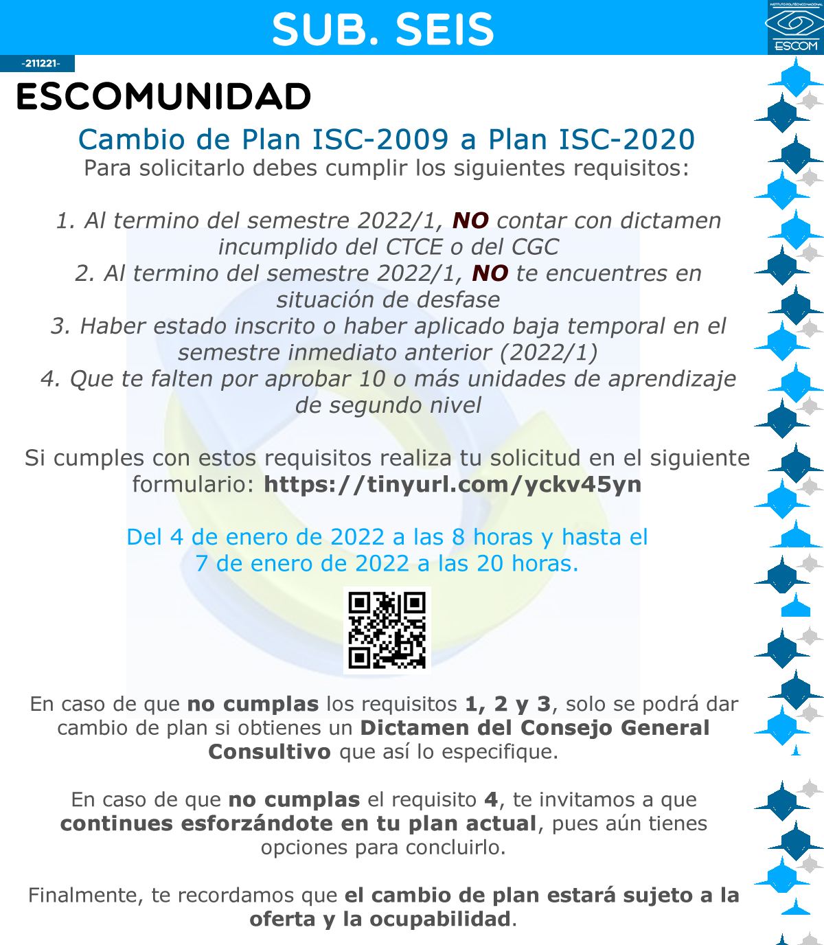 ESCOM IPN MX - ESCOMunidad Cambio de Plan ISC-2009 al Plan...