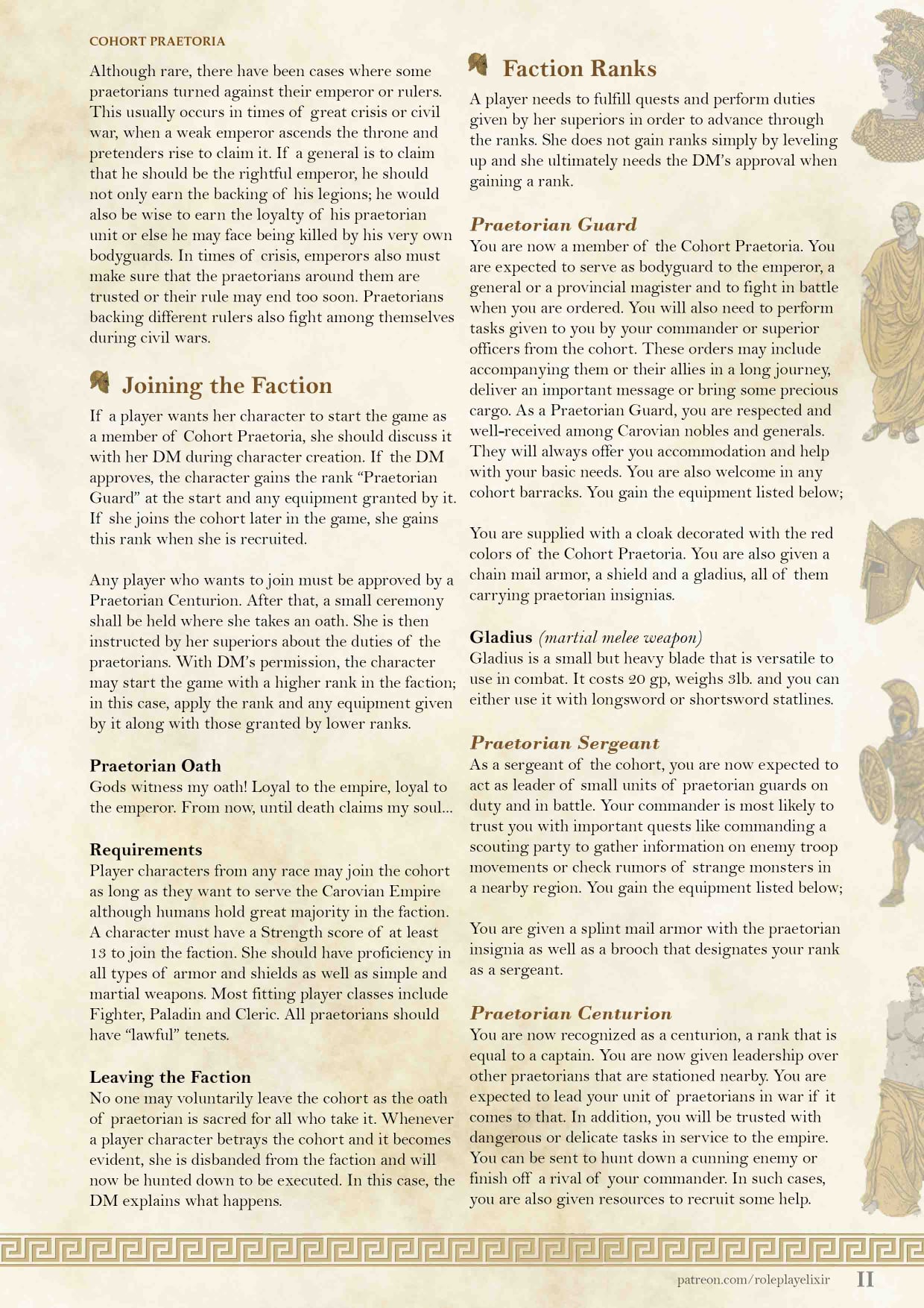 RolePlay Elixir - ⚔️Roman Empire inspired faction for 5E;...