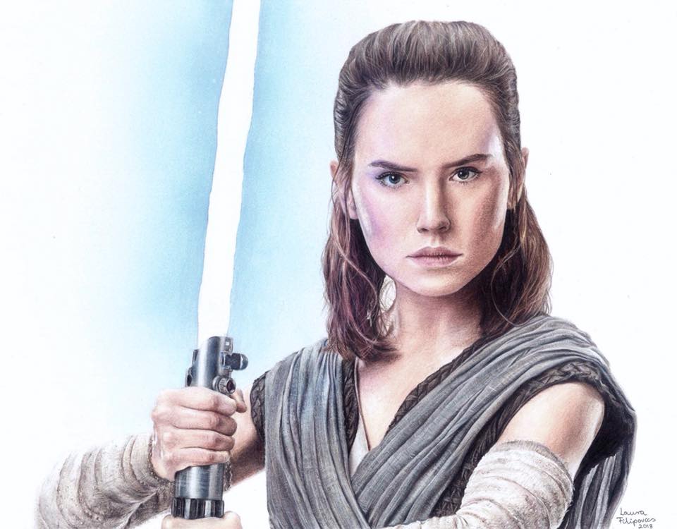 Filipovics Art - Colored pencil drawing of Daisy Ridley as Rey from ...