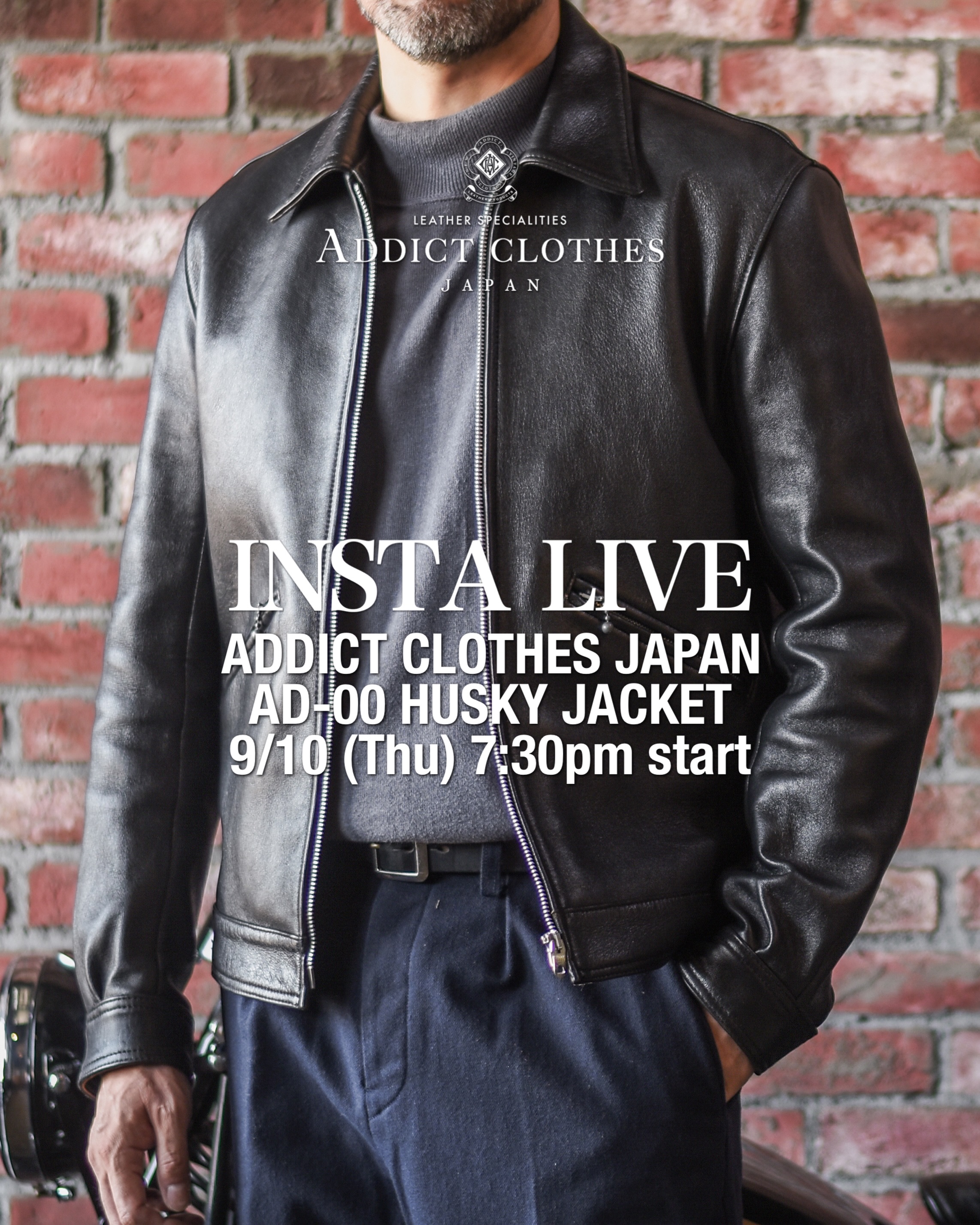 Addict - AD-01 DEERSKIN CENTER ZIP JACKET. YOU CAN ORDER IT AT OUR