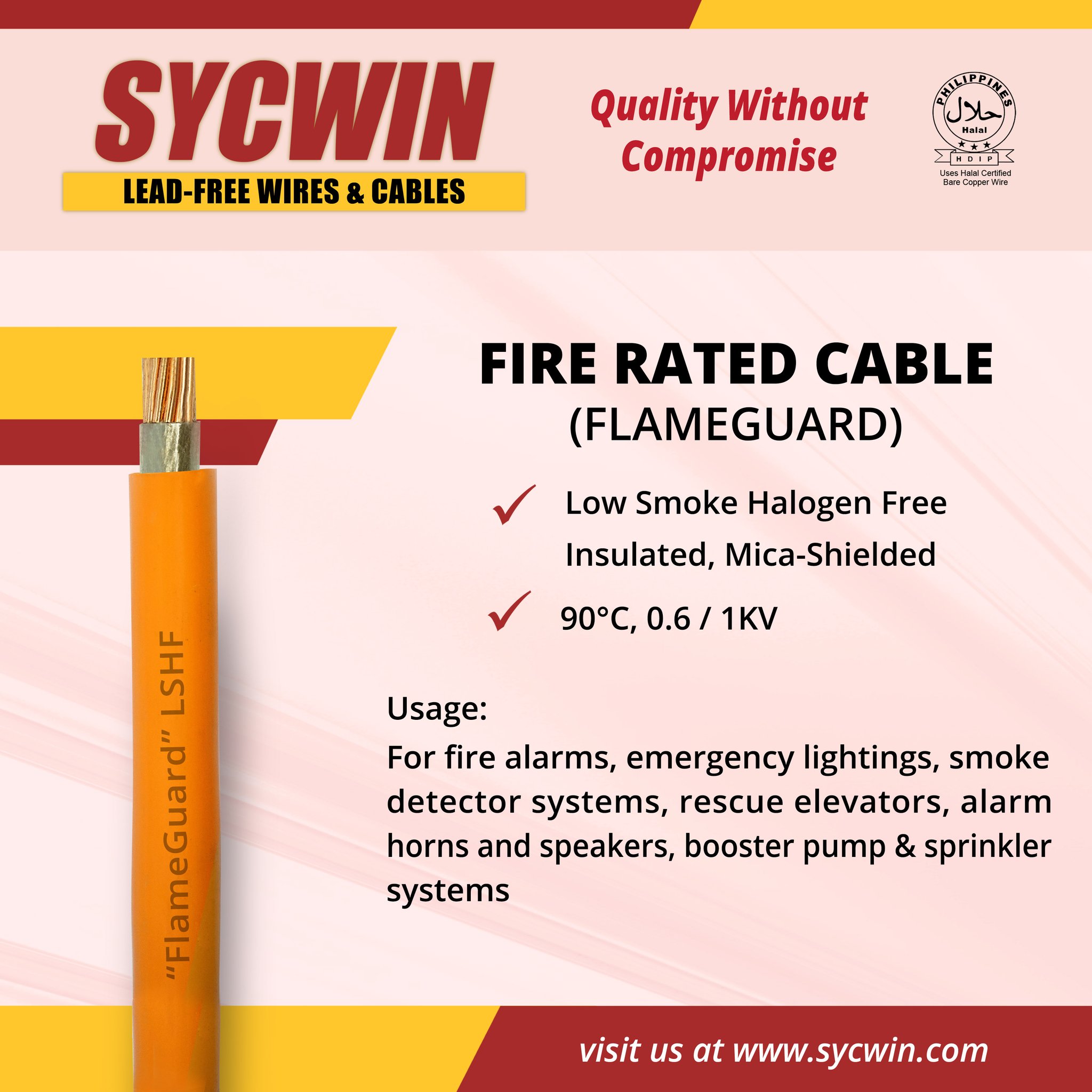 Sycwin Wires and Cables - Sycwin Wires Flameguard LSHF Fire Rated Cable ...