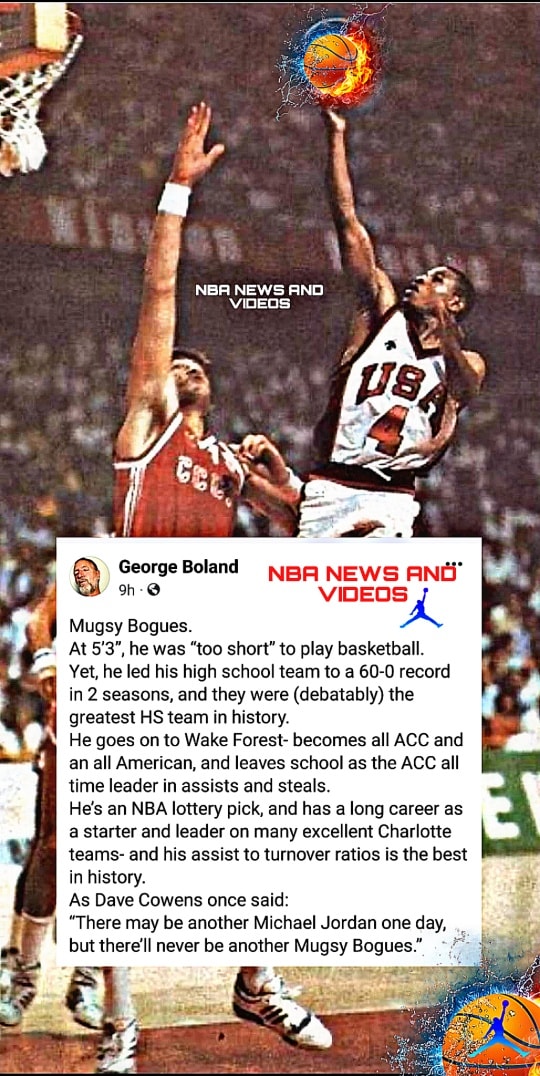 NBA - Mugsy Bogues. At 5’3”, he was “too short” to play basketball. Yet ...