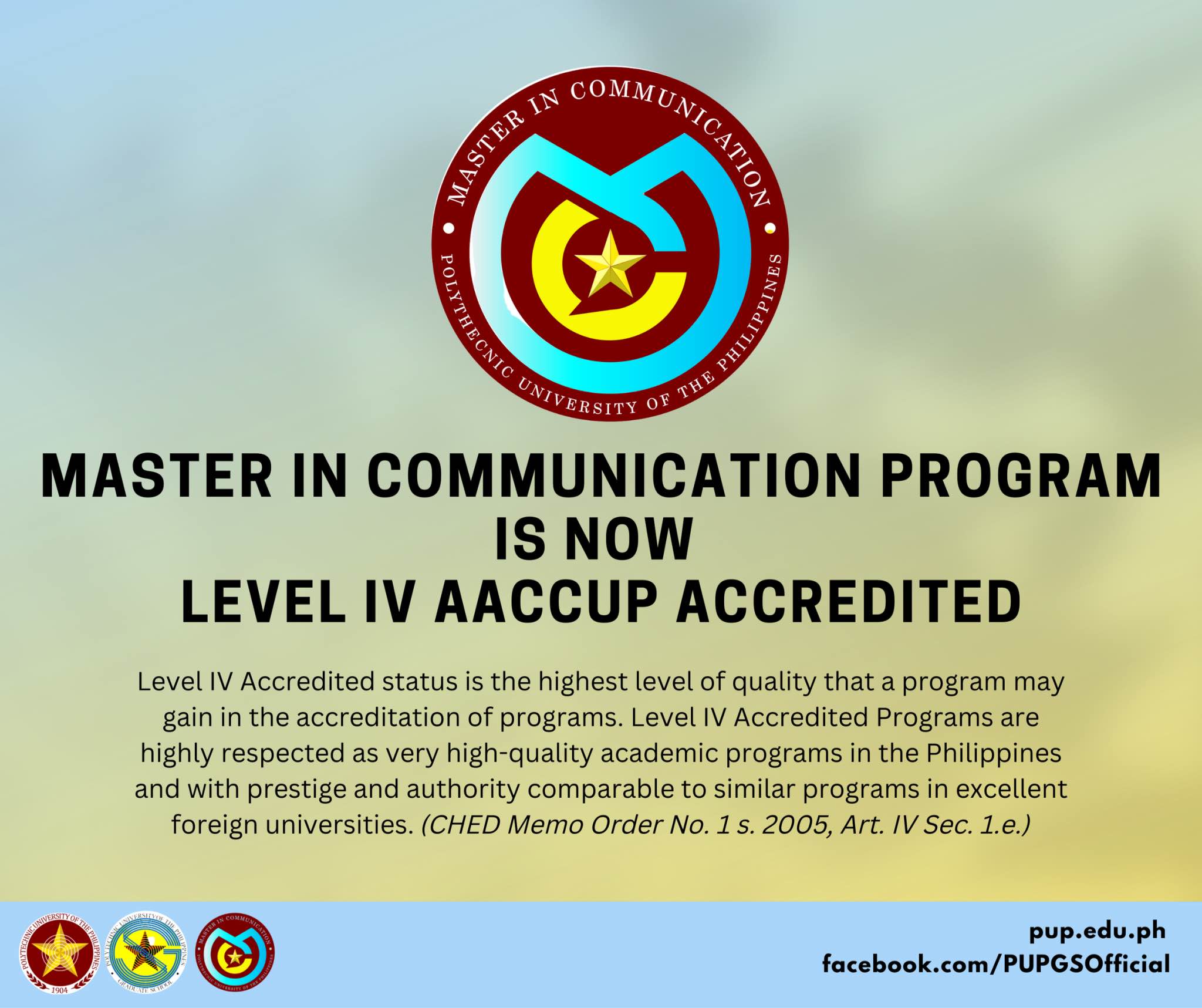 We are proud... - PUP Master of Arts in Communication Program