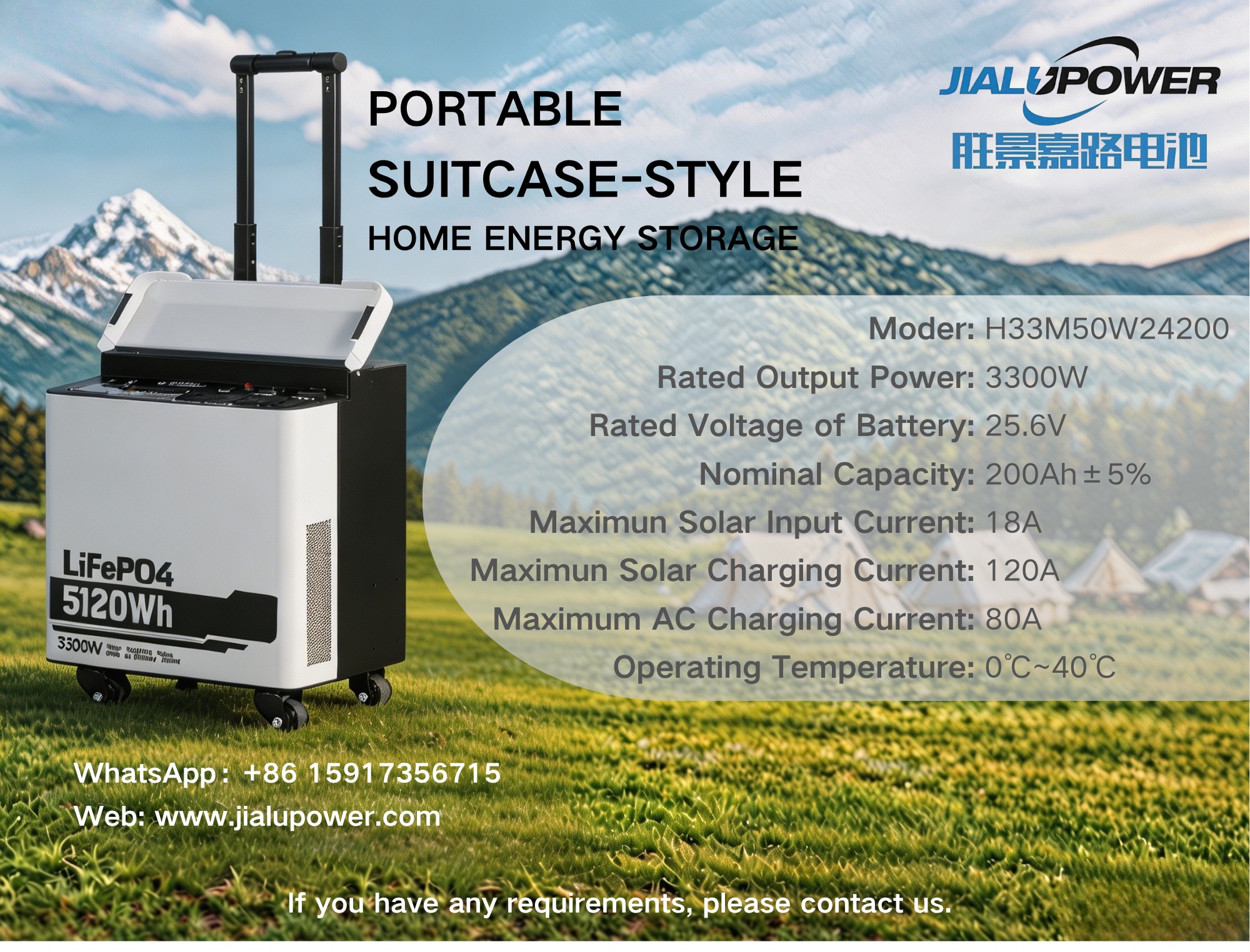 PORTABLE SUITCASE-STYLE HOME ENERGY STORAGE Anywhere and anytime