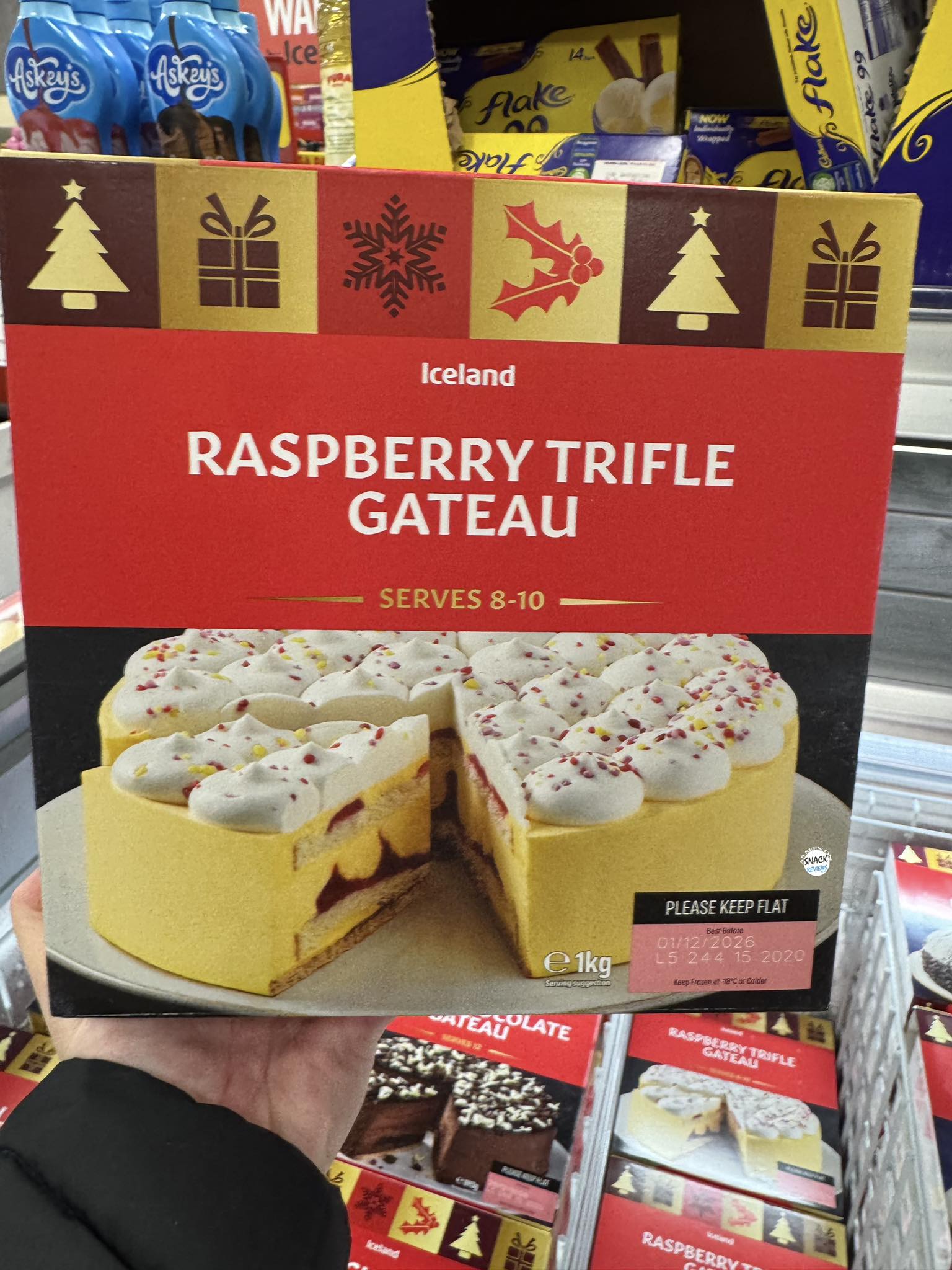 Snack Reviews | Raspberry Trifle Festive Gateau that serves 8-10, now ...