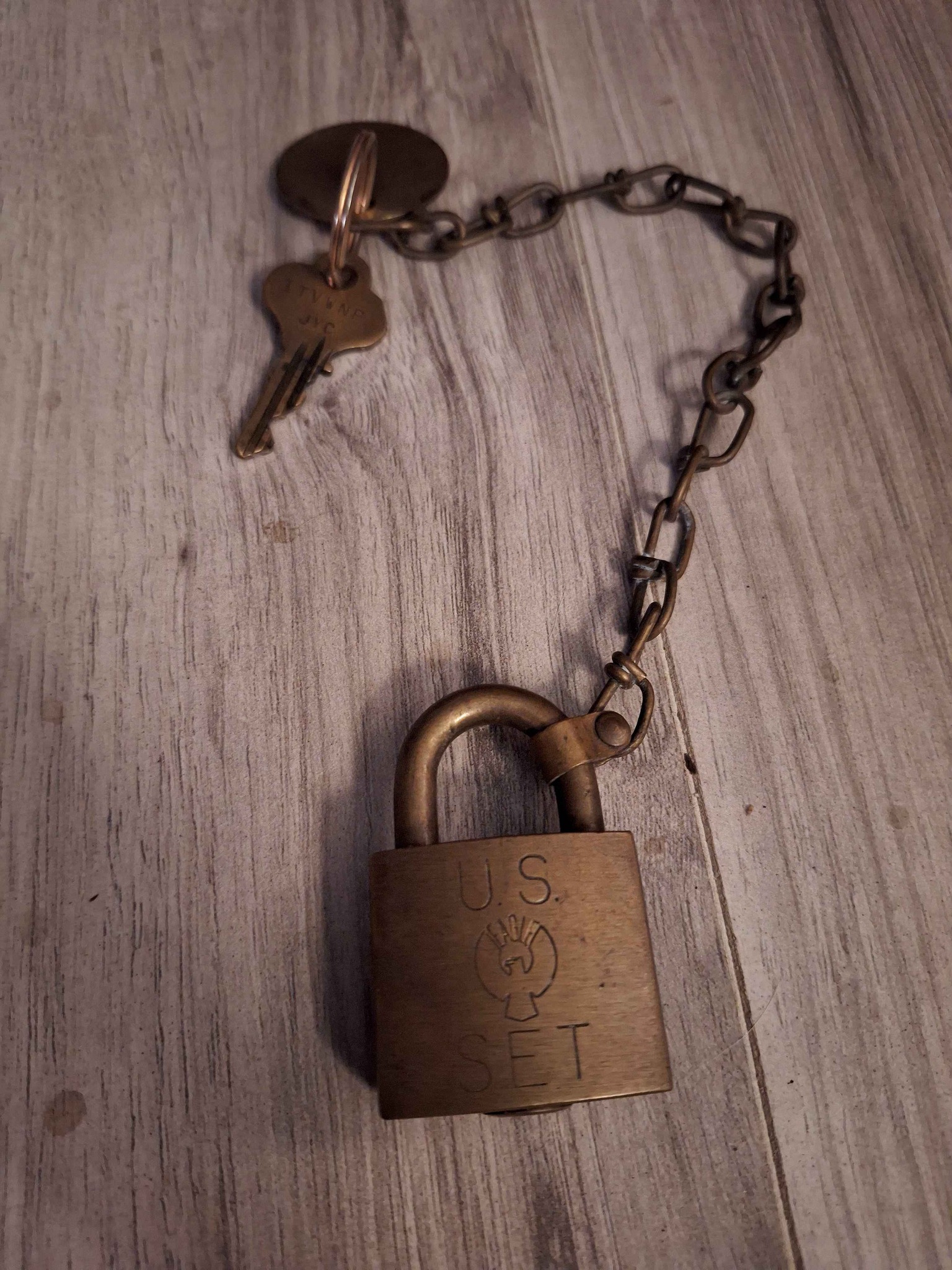 Vintage Eagle Lock Co. U.S. S.E.T. Brass Padlock w/ Matching Key ...