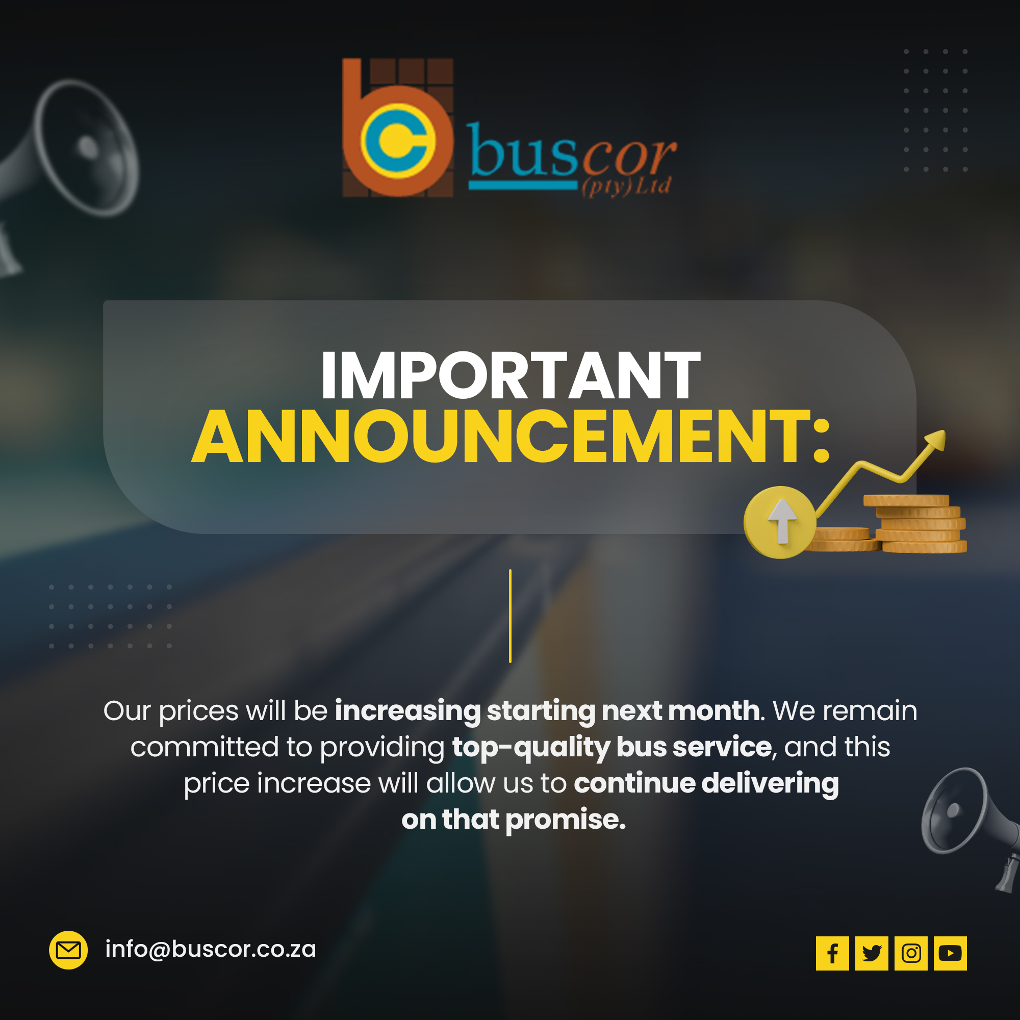 Dear customers, we have some... - Buscorofficialpage | Facebook