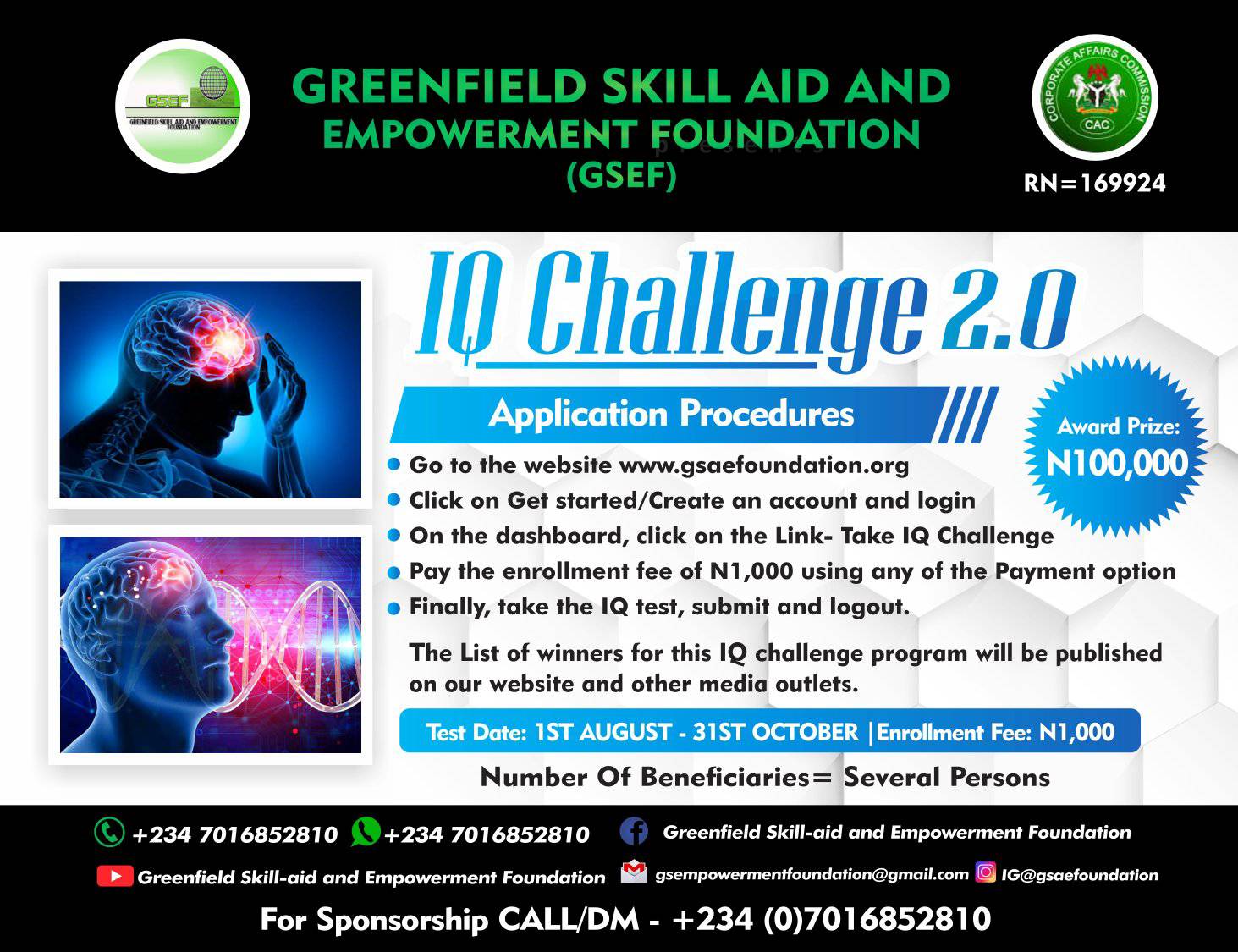 Greenfield skill-aid and empowerment foundation | Bénin