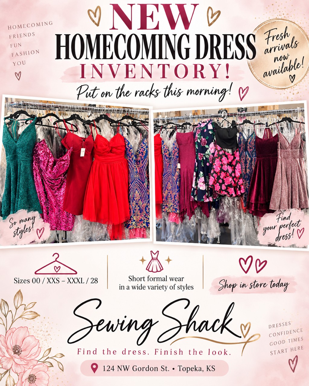 formal dresses topeka ks New homecoming dress arrivals at Sewing Shack in North Kids formal wear stores in Sugar Land