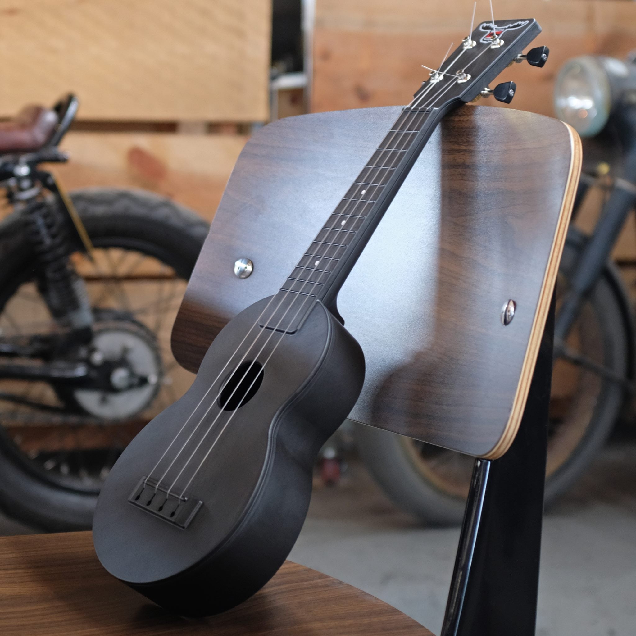 The Outdoor Guitalele™ is a carbon fiber composite polycarbonate 