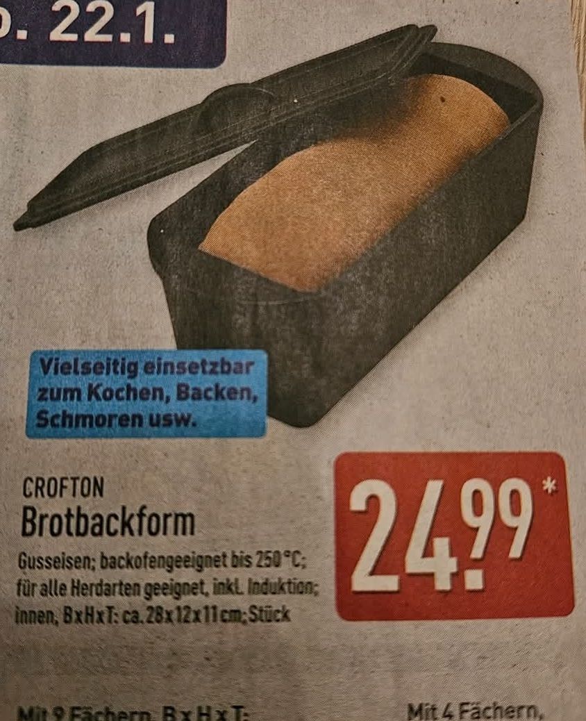 Hallo zusammen, ich habe gestern einen Starter angesetzt...Die folgende Form hat Aldi heute im Angebot. Wäre sie für Sauerteigbrot geeignet? Vielen Dank für eure Hilfe😊
