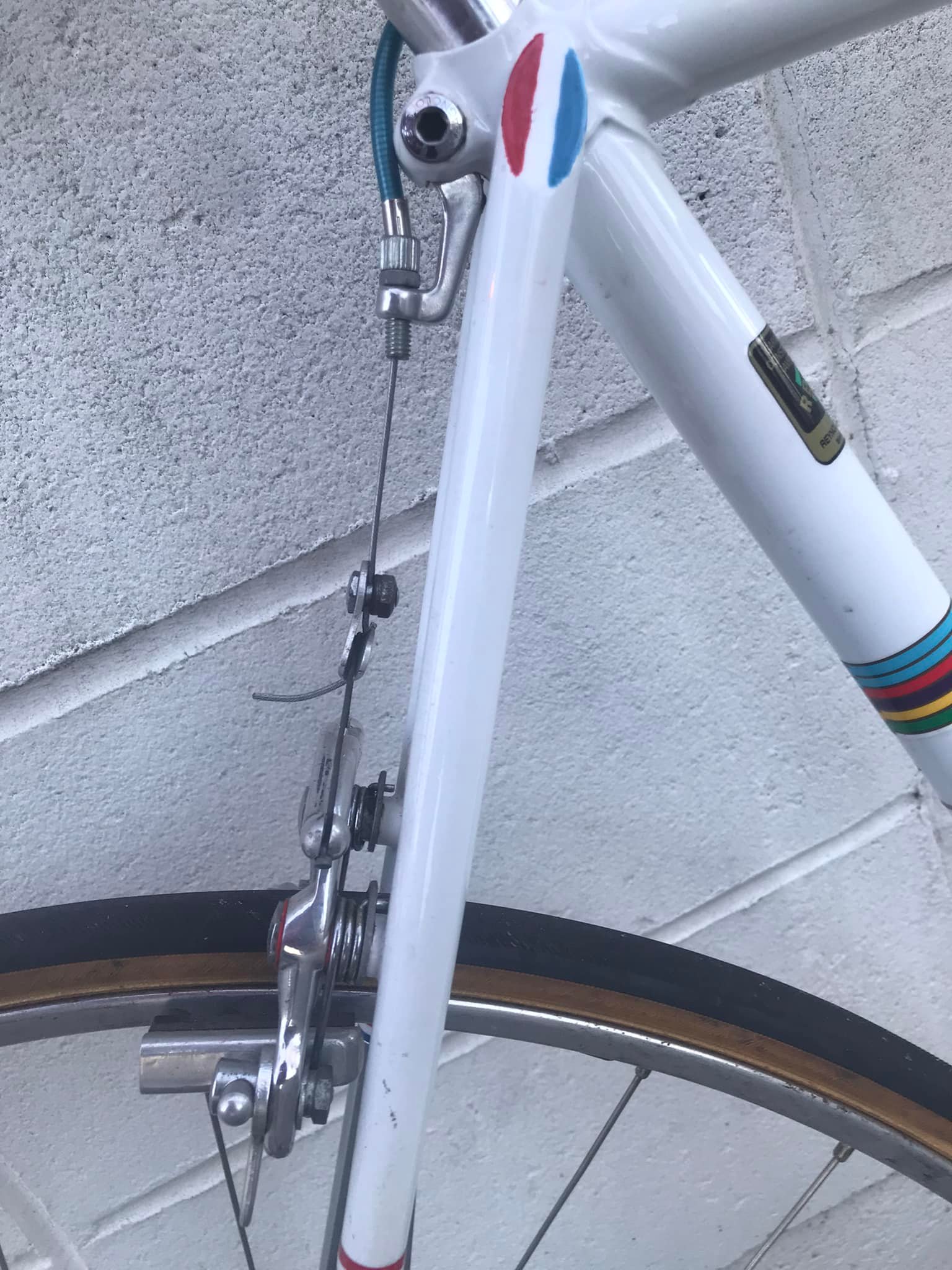 Custom Peugeot bike with Campagnolo components and Mafac brakes