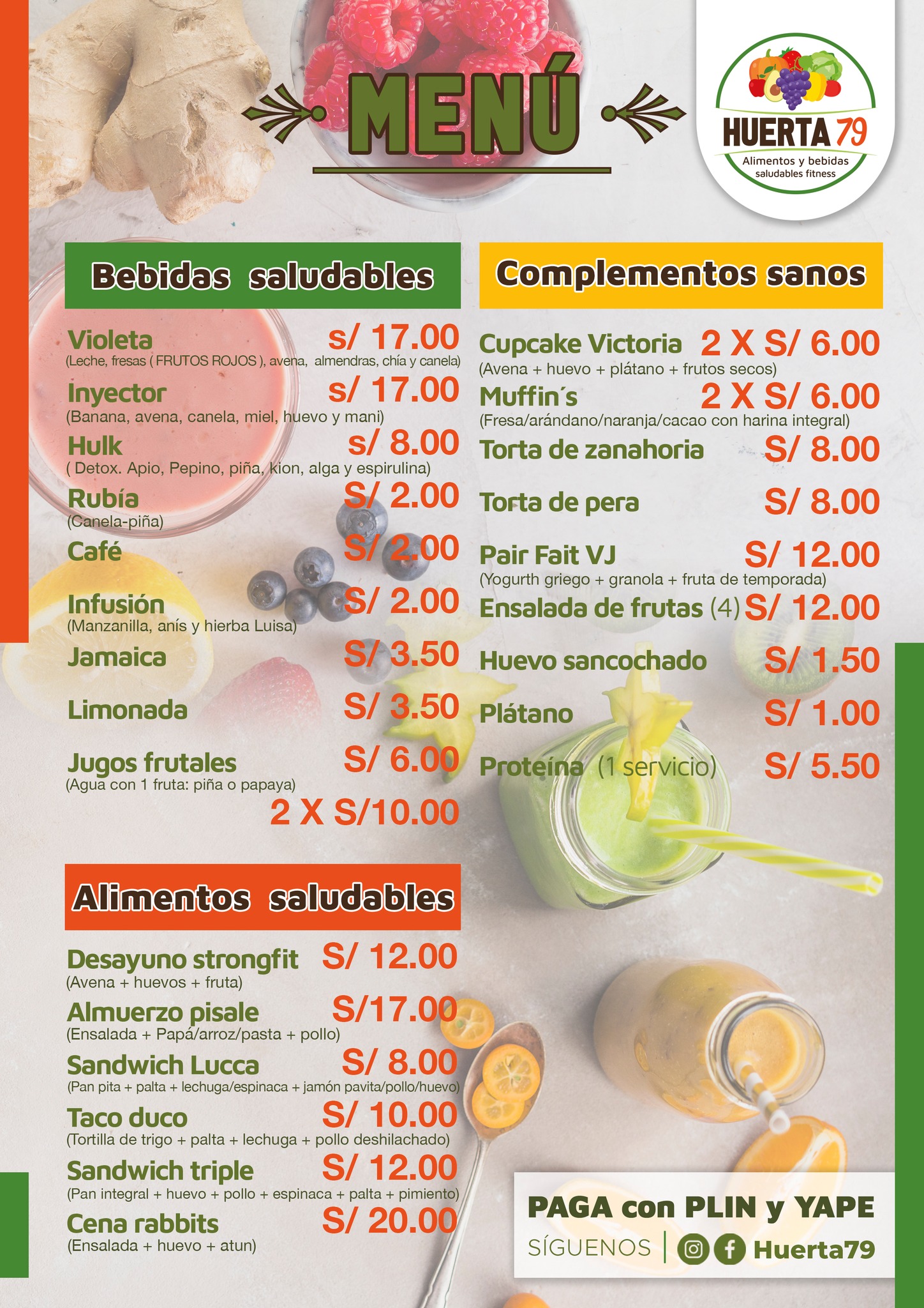 Huerta - ¡Te presentamos nuestro nuevo menú! Complementos ideales para ...