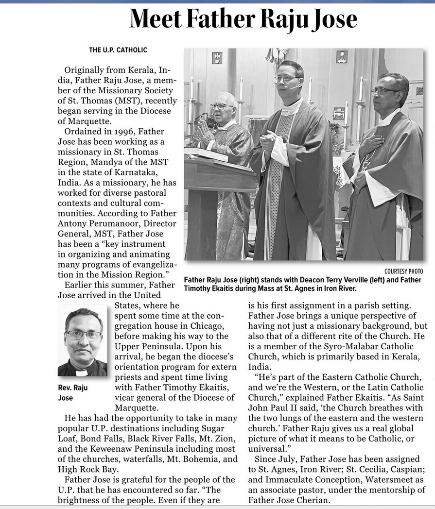 Catholic - From the U.P. Catholic - Meet Father Raju Jose | Facebook