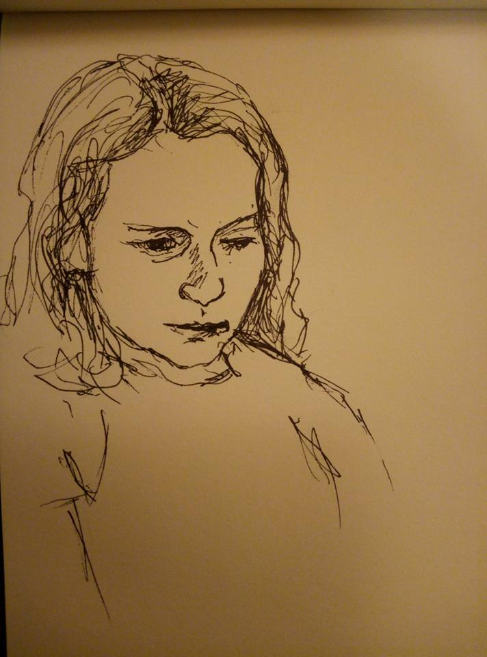 Two of my daughters, posing for about... - Tamar Rund Artwork