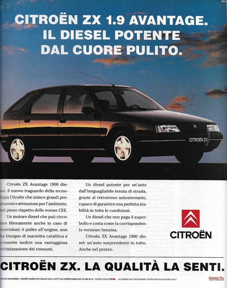 1992 Citroen ZX advert. Spain
