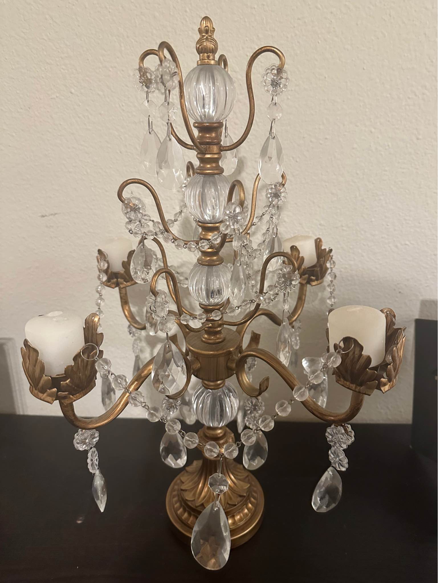 Candle chandelier | Vintage-Style Crystal Candelabra – Elegant Decor ...