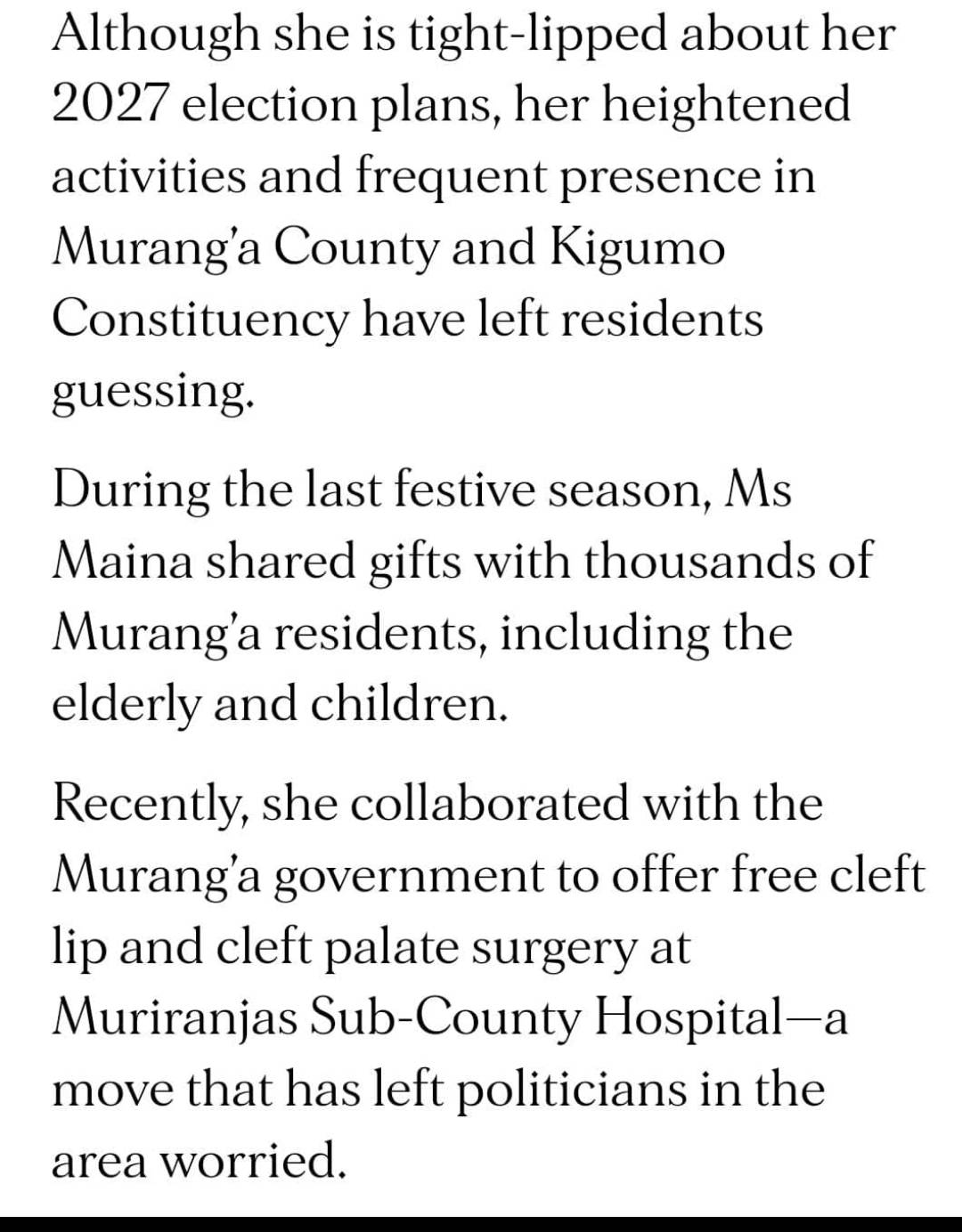 FRIENDS OF SENATOR VERONICA MAINA | Facebook