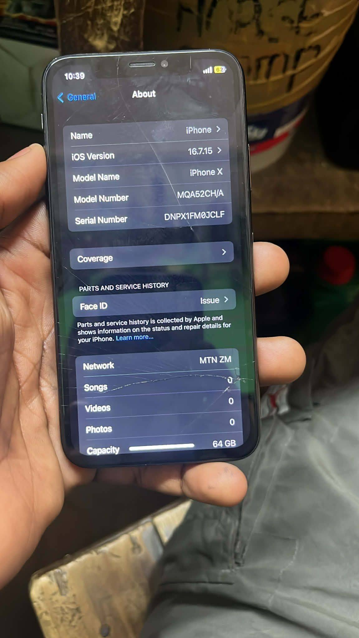 iPhone X 64GB with Face ID issue for swap and top up