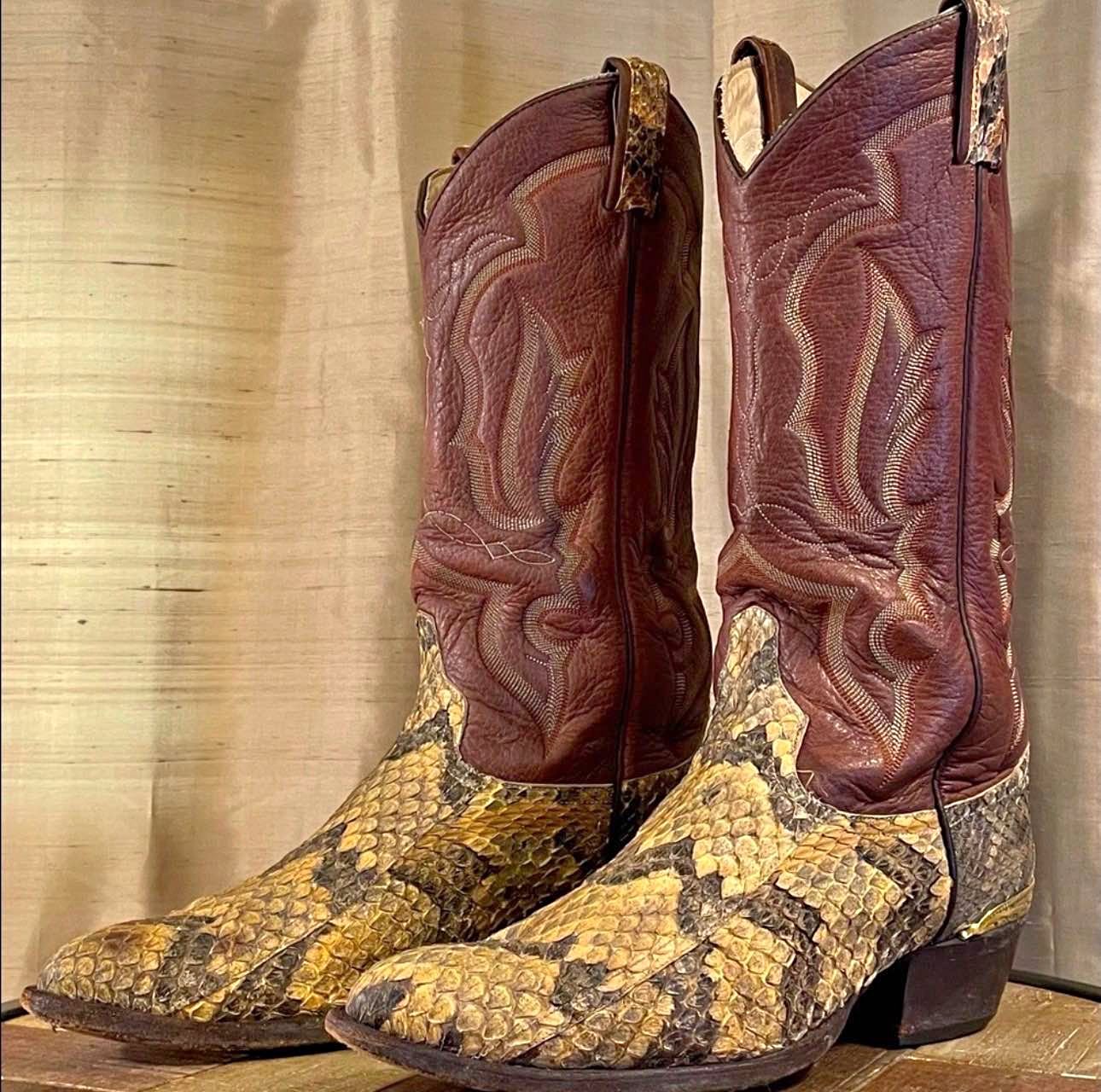 Canebreak Rattlesnake Cowboy Boots. Men’s 10. Vintage - Boots - Austin ...