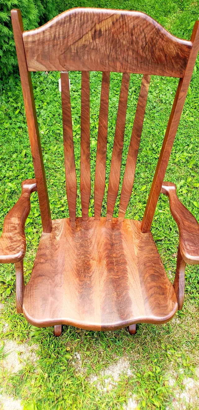 Burl walnut rocker and burl walnut loveseat, both are headed to the ...