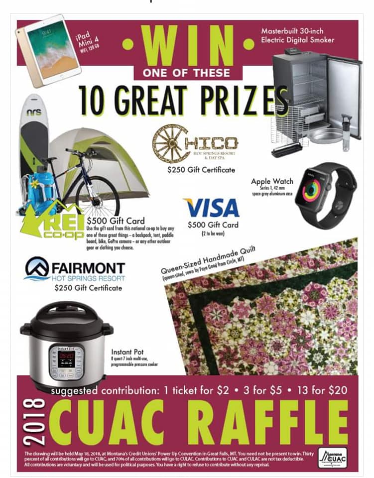 Montana Credit Unions CUAC raffle... - Bear Paw Credit Union | Facebook