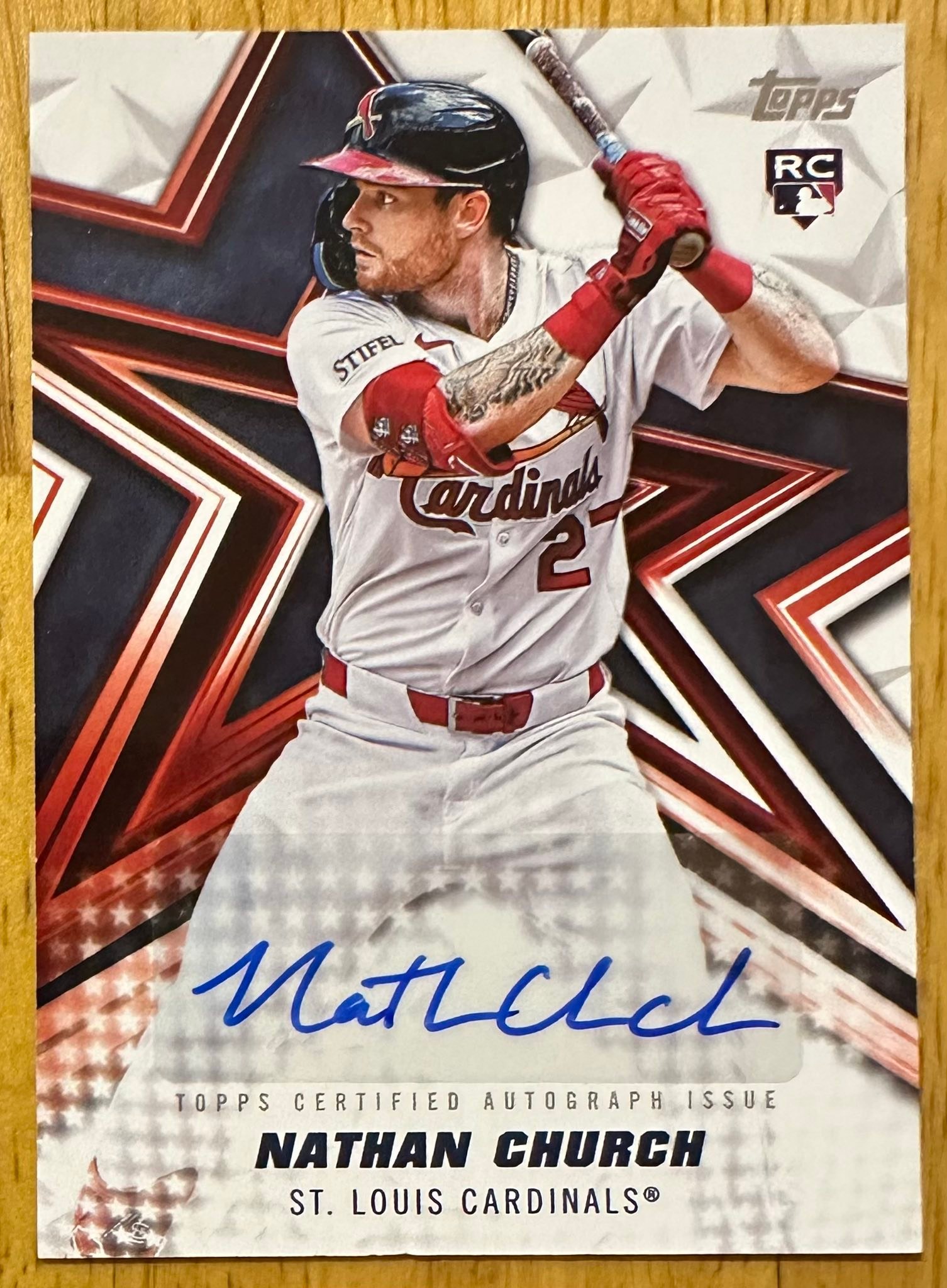 Nathan Church 2026 Topps Baseball Stars autograph card