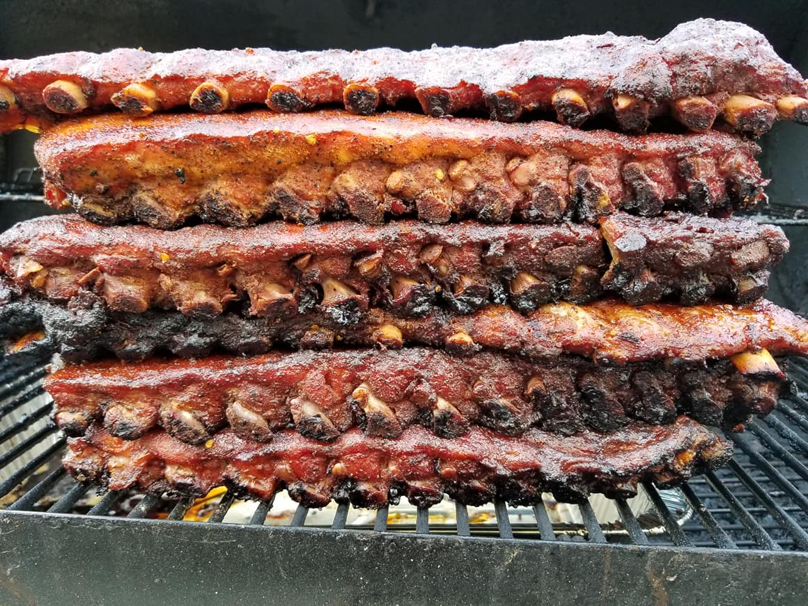 Baby back rib tower! Smoked 6 racks... - Johnson's Texas BBQ
