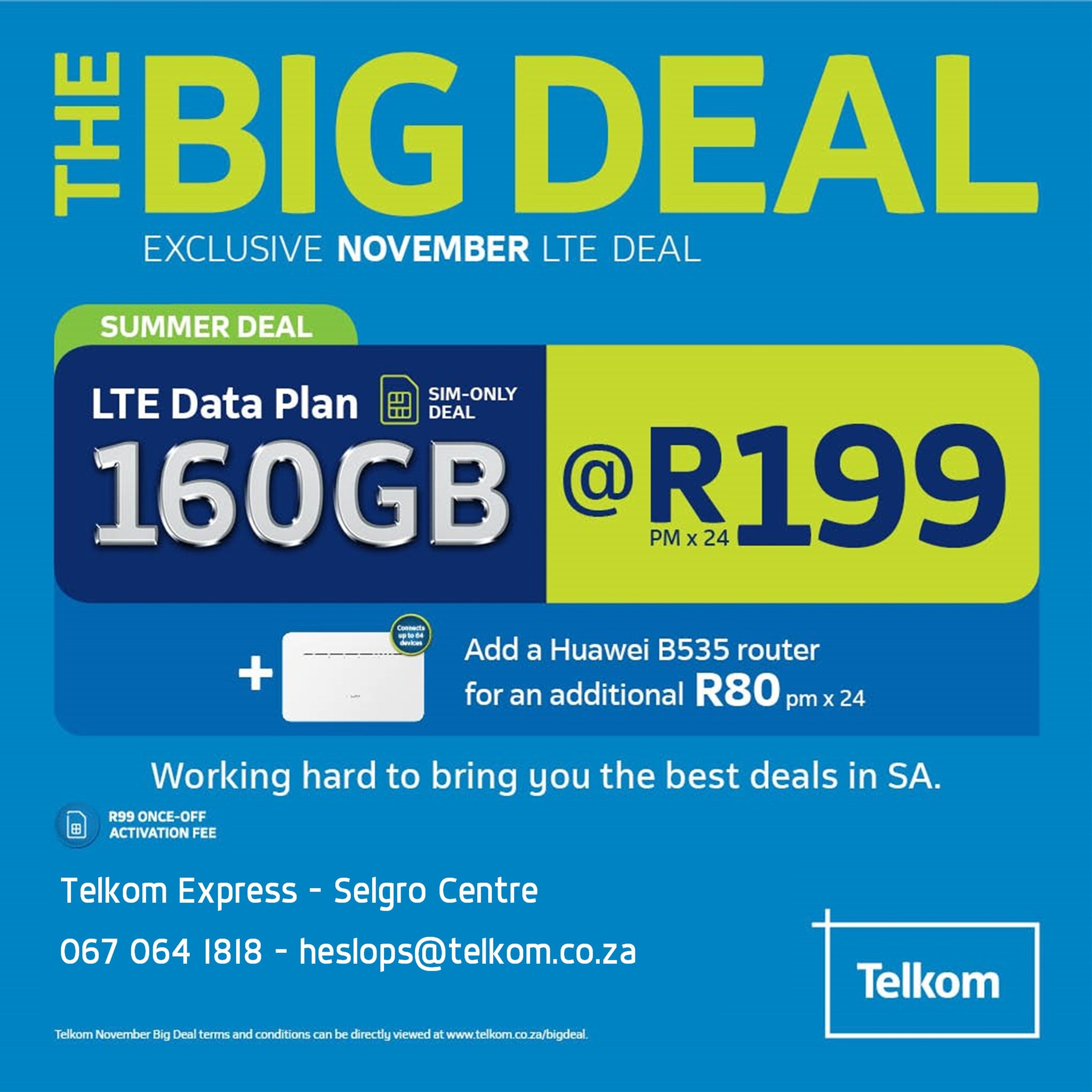 Stay connected for longer whether... - Telkom - Selgro Centre | Facebook