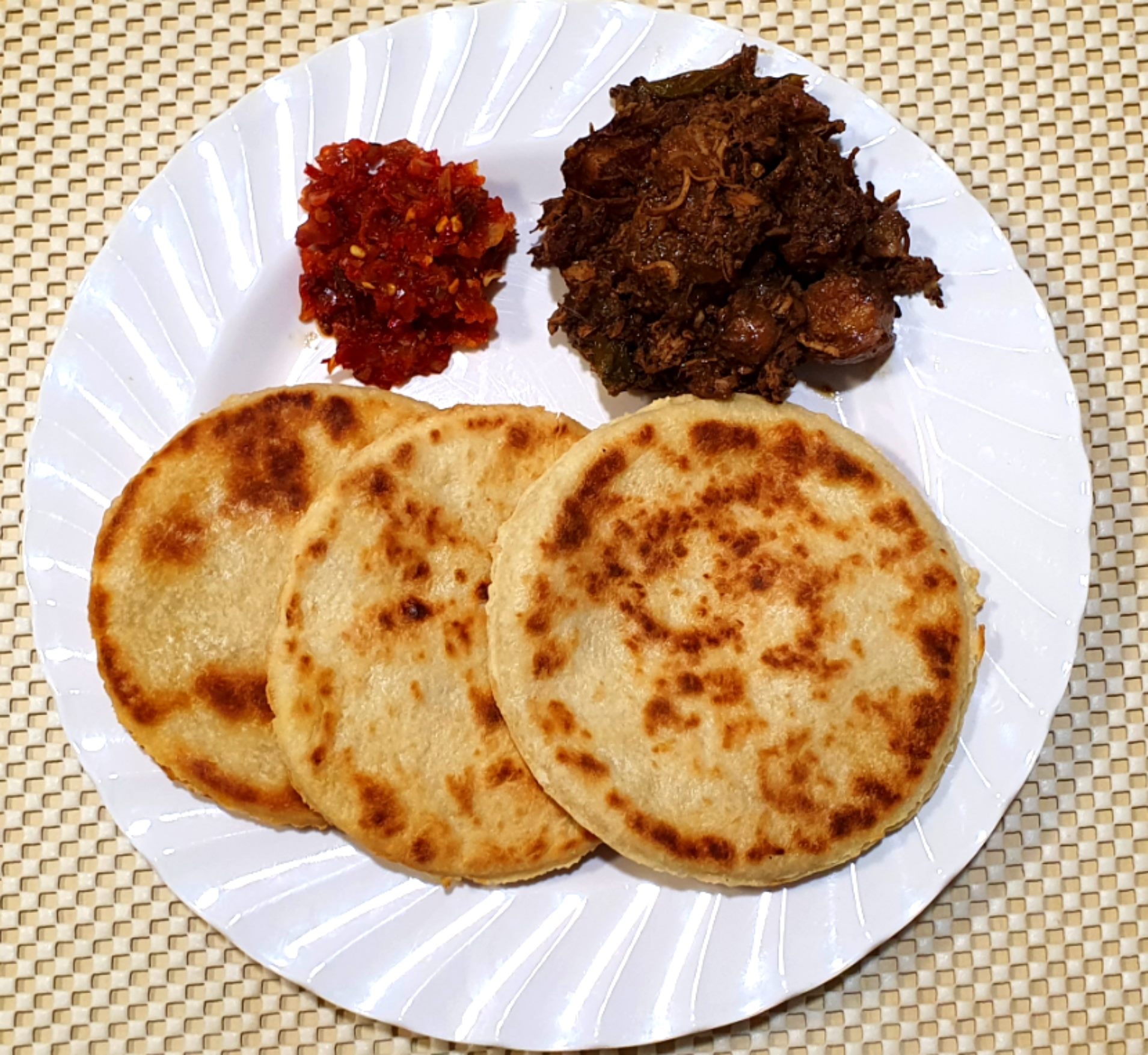 Pol roti with Black Pork curry Pol... - Natz Love Cooking