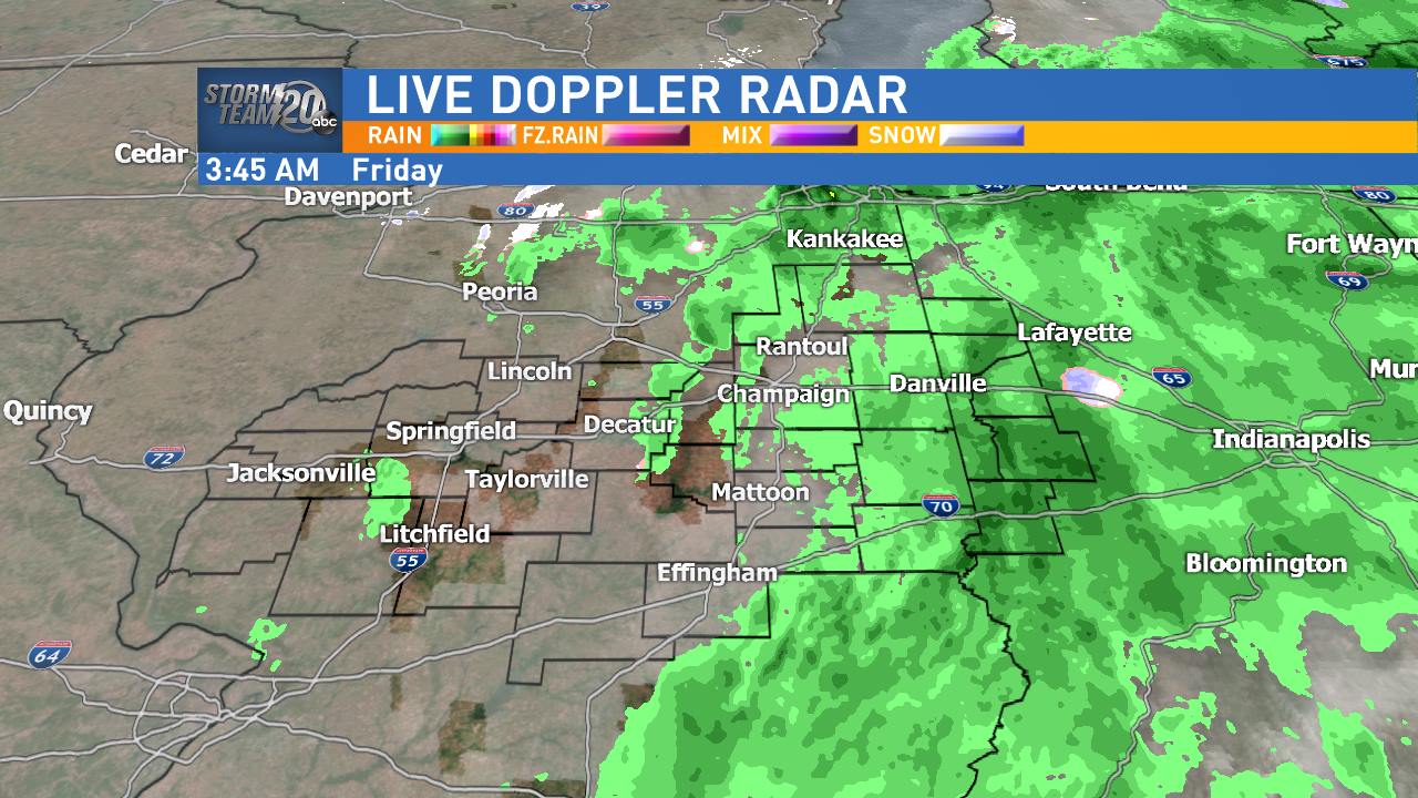 Joe - 3:45am RADAR SWEEP shows all-rain over east central Illinois with ...