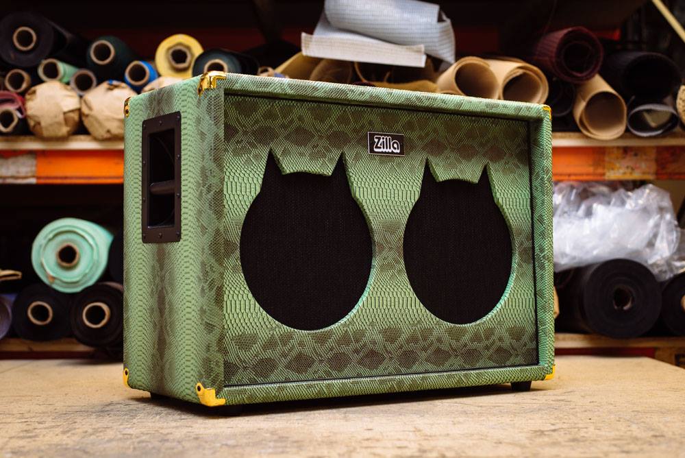 Fatboy 2x12. Green viper tolex, black grill, black piping and