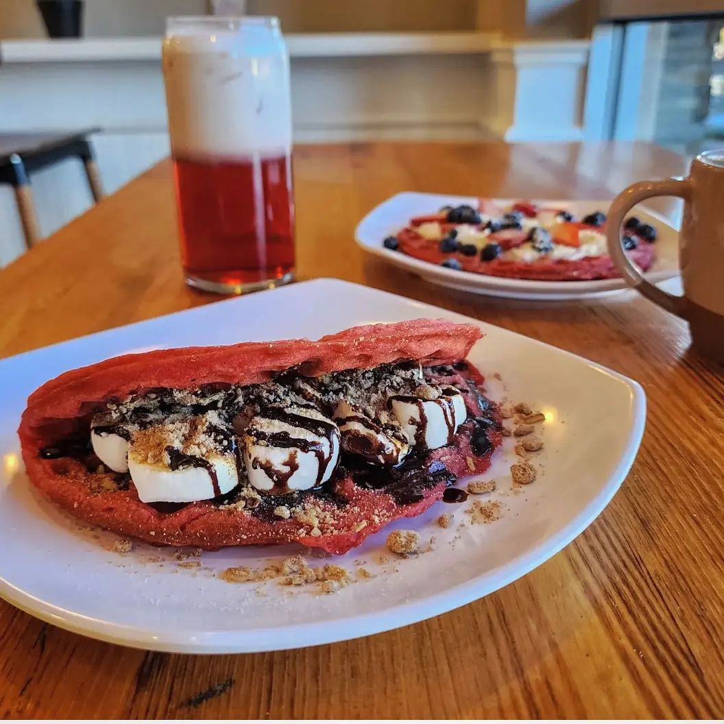 The Red Velvet Smores Waffle,... - TIABI Coffee & Waffle