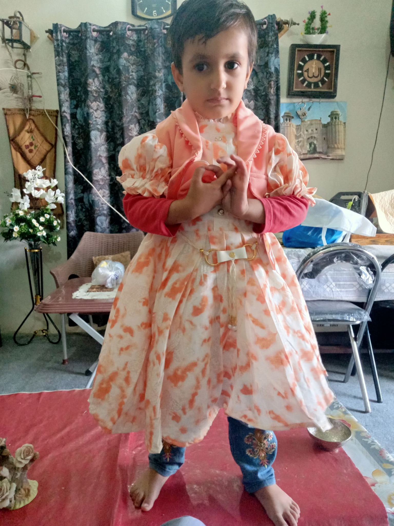 wine and cream colour combination dress Style ideas for 5 year old girl in colors Anarkali dress Size:8 YEAR Baby Girls Christmas Outfit One-shoulder Satin Maxi Bridesmaid