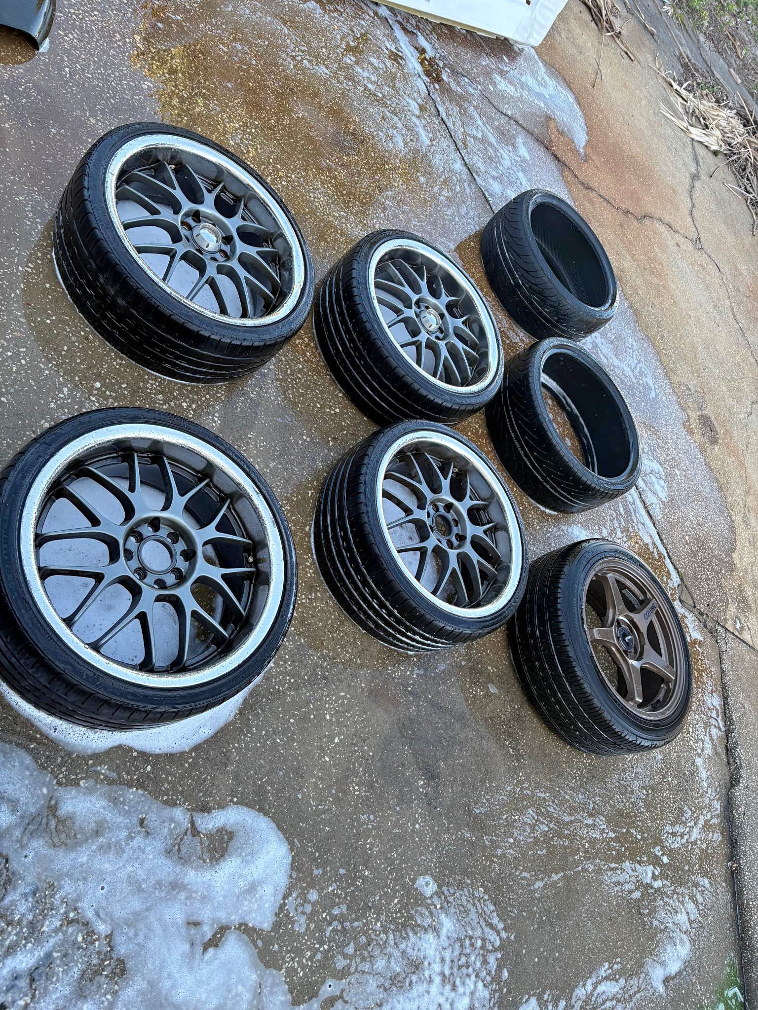 4X Cobra R 4 lug rims/tires all hardware plus 5-4lug conversion kit ...