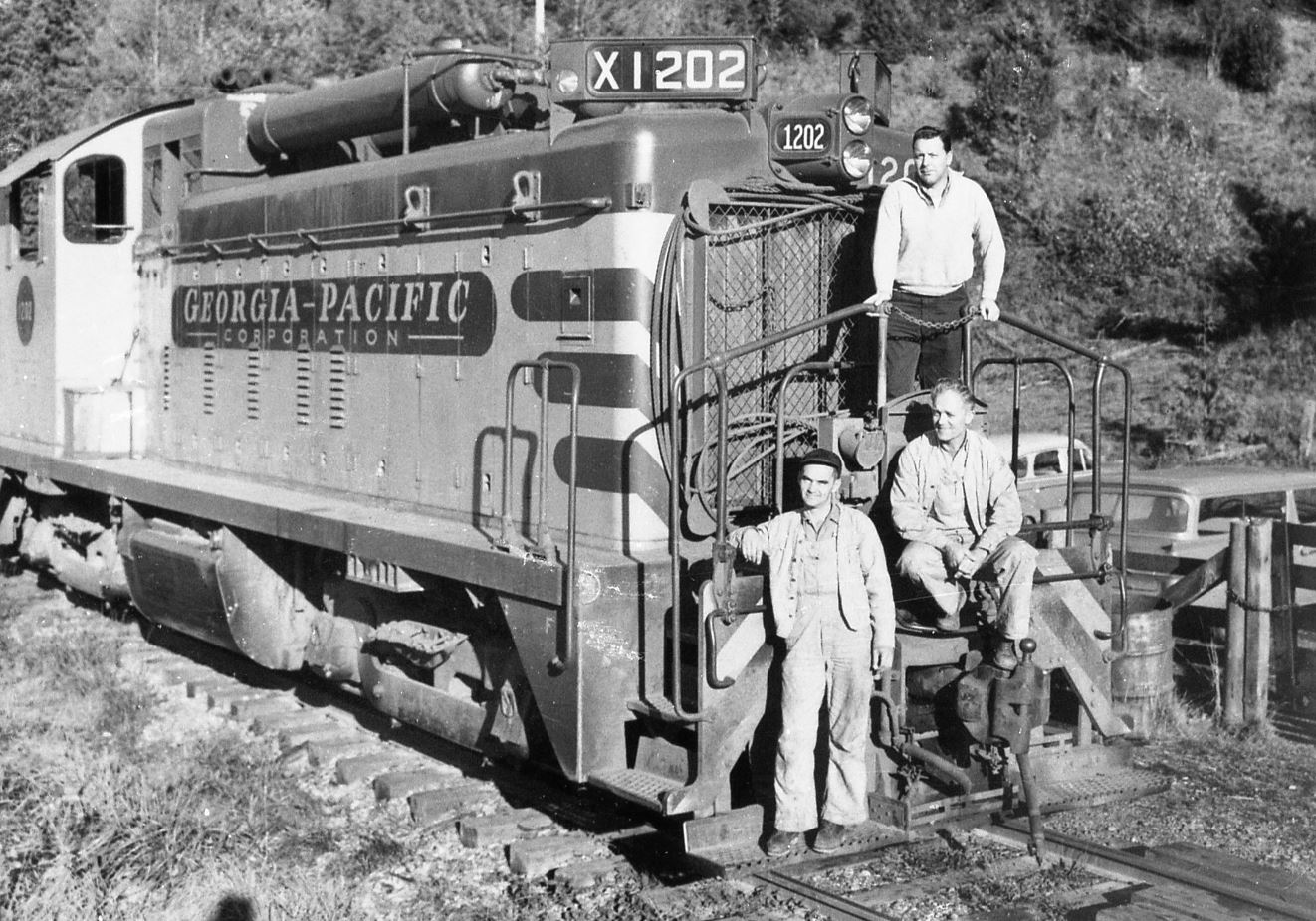 Coos Bay Lumber Co 3-truck Heisler #8 on a trestle near Camp #3 on