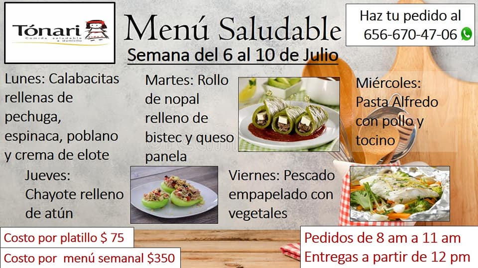Menús Semanales Del... - Tonari Comida Saludable a Domicilio
