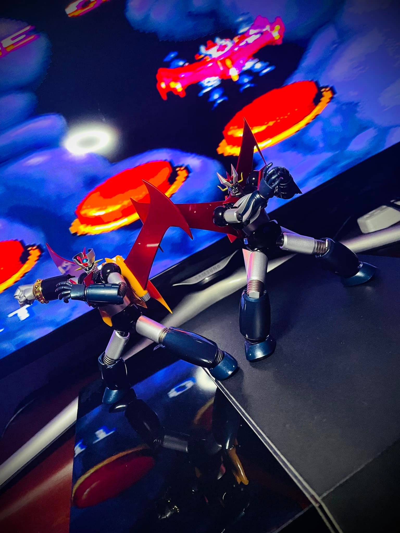 The iconic Mazinger Z and Great Mazinger, classic and modern.