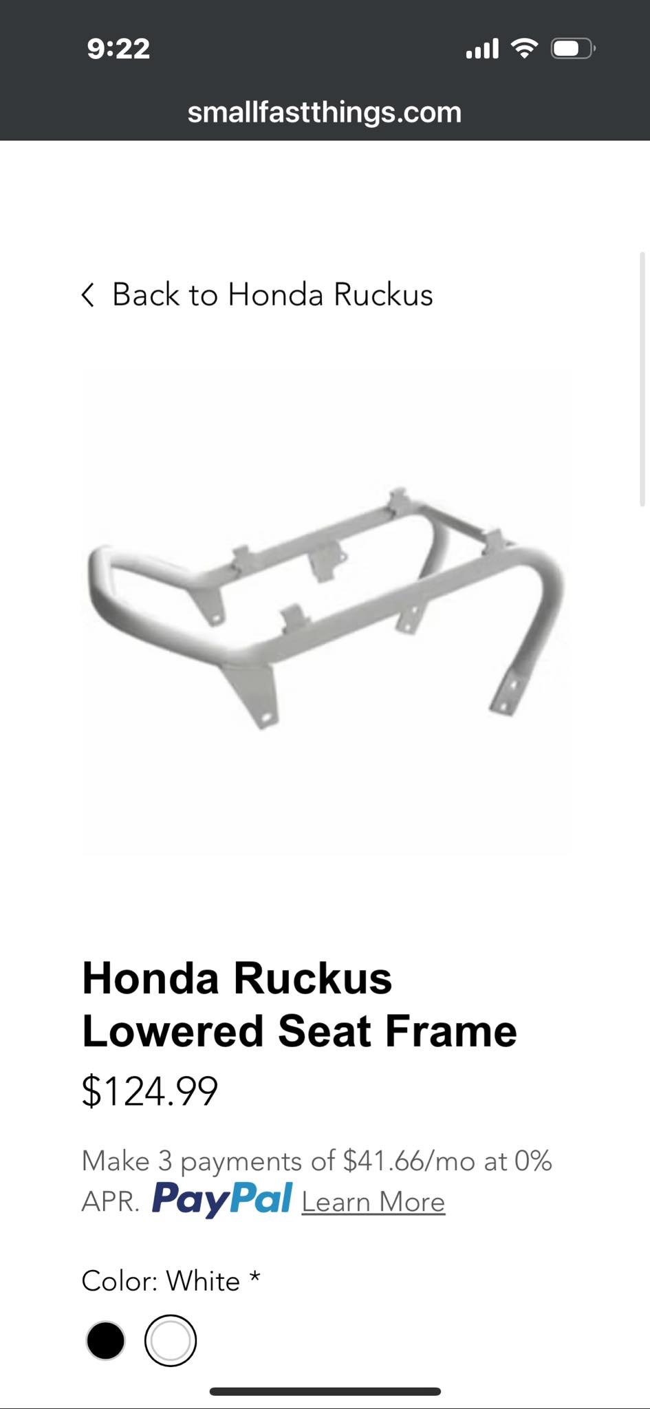 What are frame brace options for Honda Ruckus?