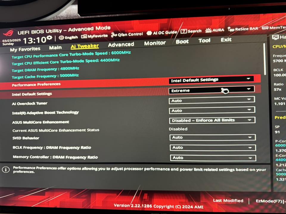 What are the best BIOS settings for i9 14900K stability?