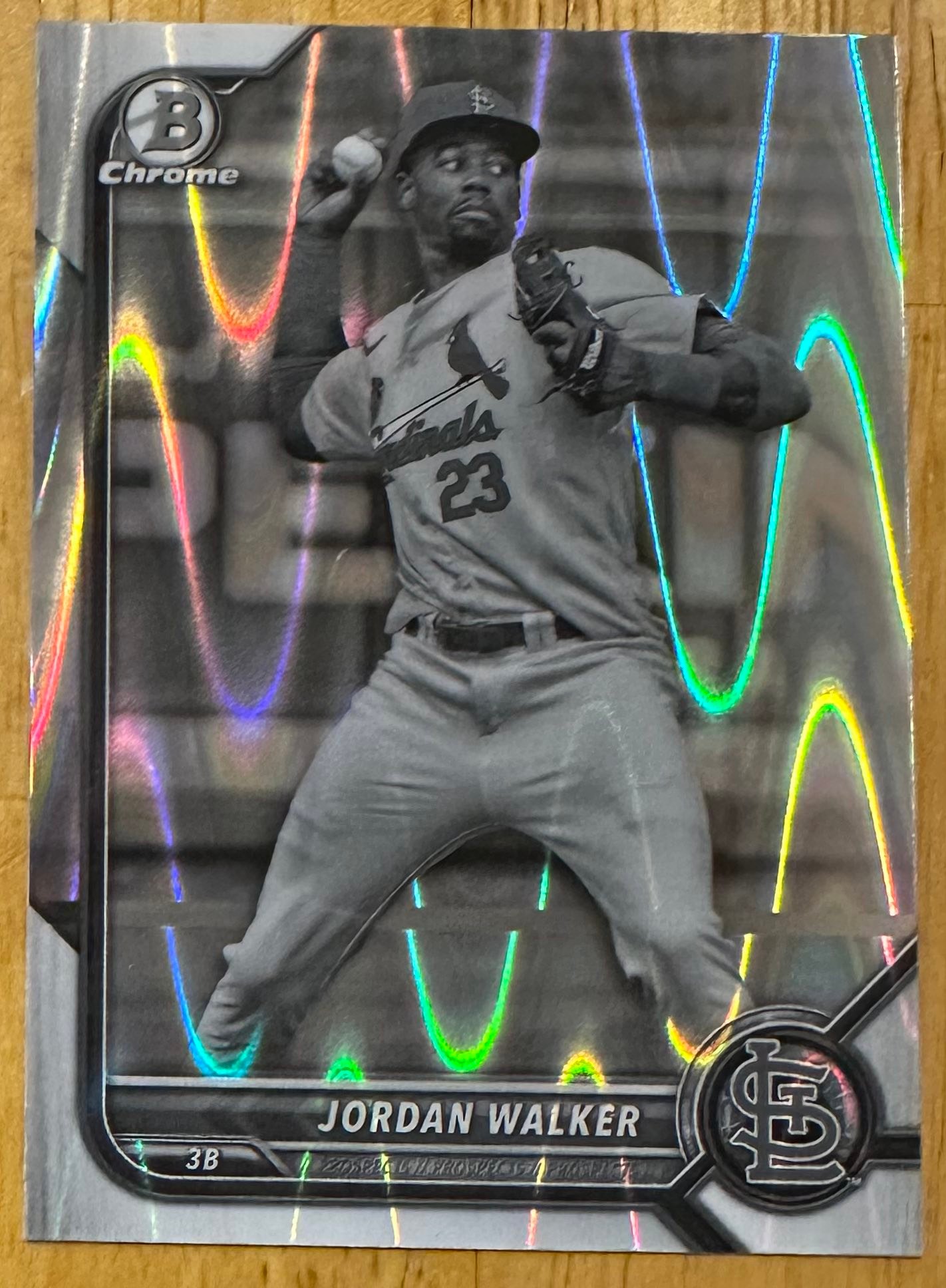 Jordan Walker 2023 Bowman Chrome Black & White RayWave Refractor RC