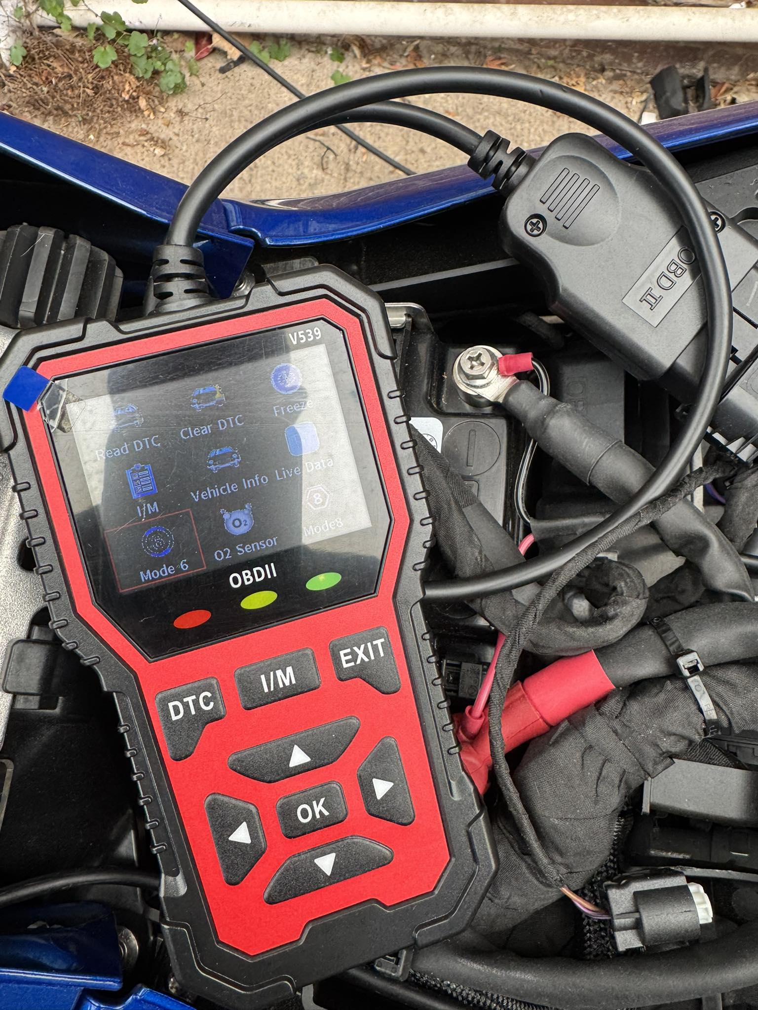 Using an OBD reader on a BMW R 1300 RT