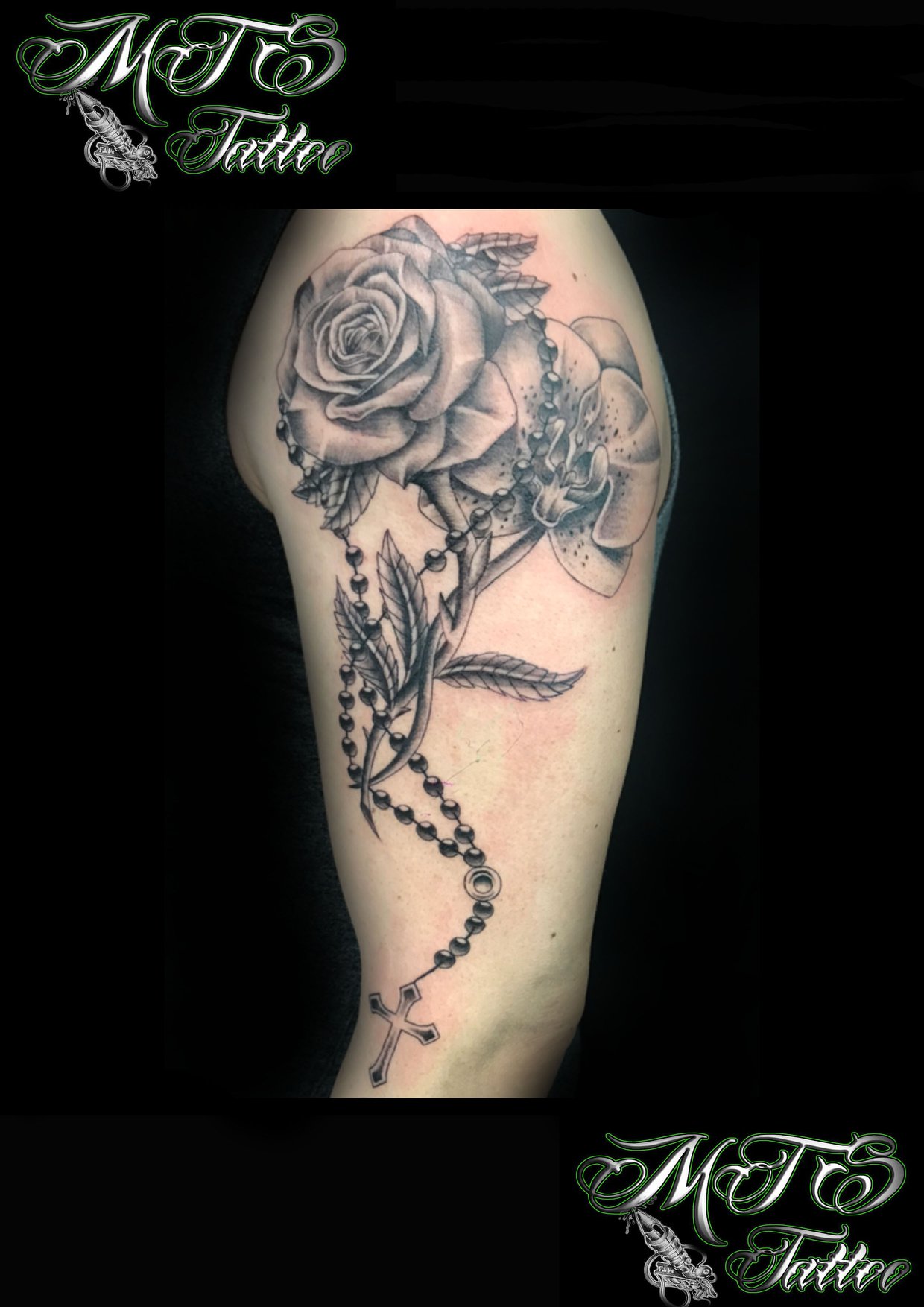 Dessin Tatouage Rose Avec Chapelet