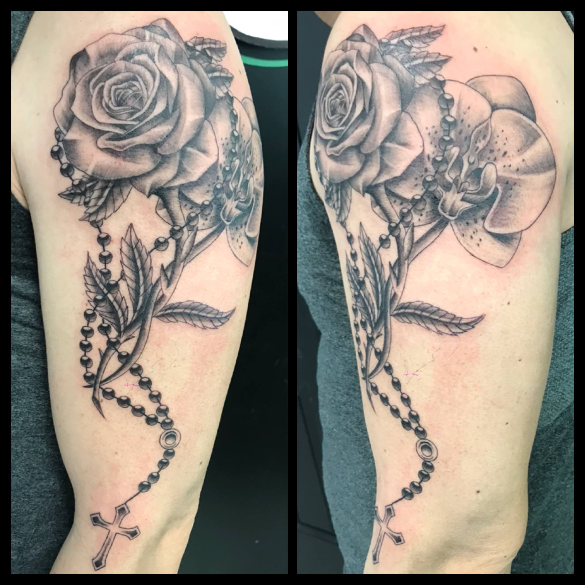 Dessin Tatouage Rose Avec Chapelet