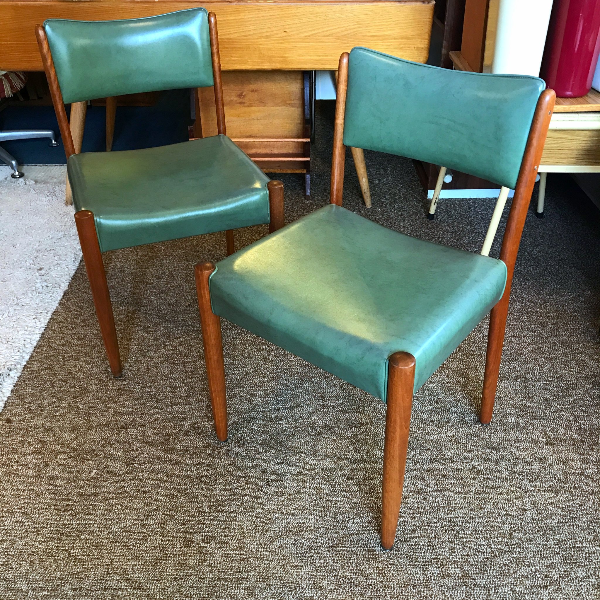 Mid Century Vintage Teak Dining Chairs Seats by Chatley Productions ...