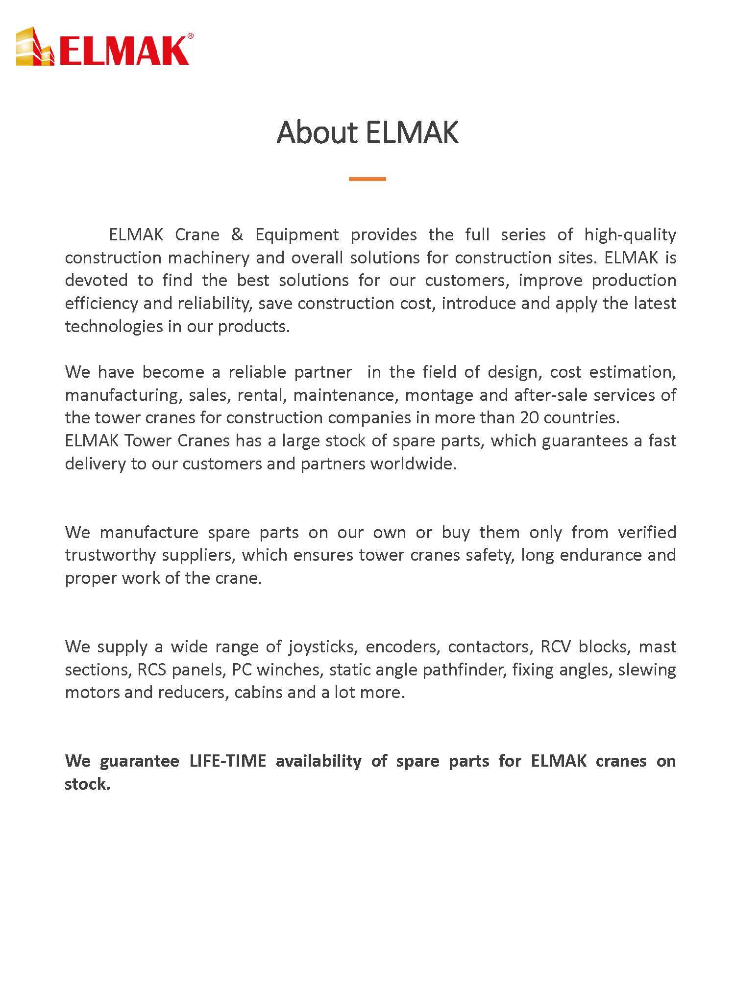 Elmak Crane & Equipment., Ltd